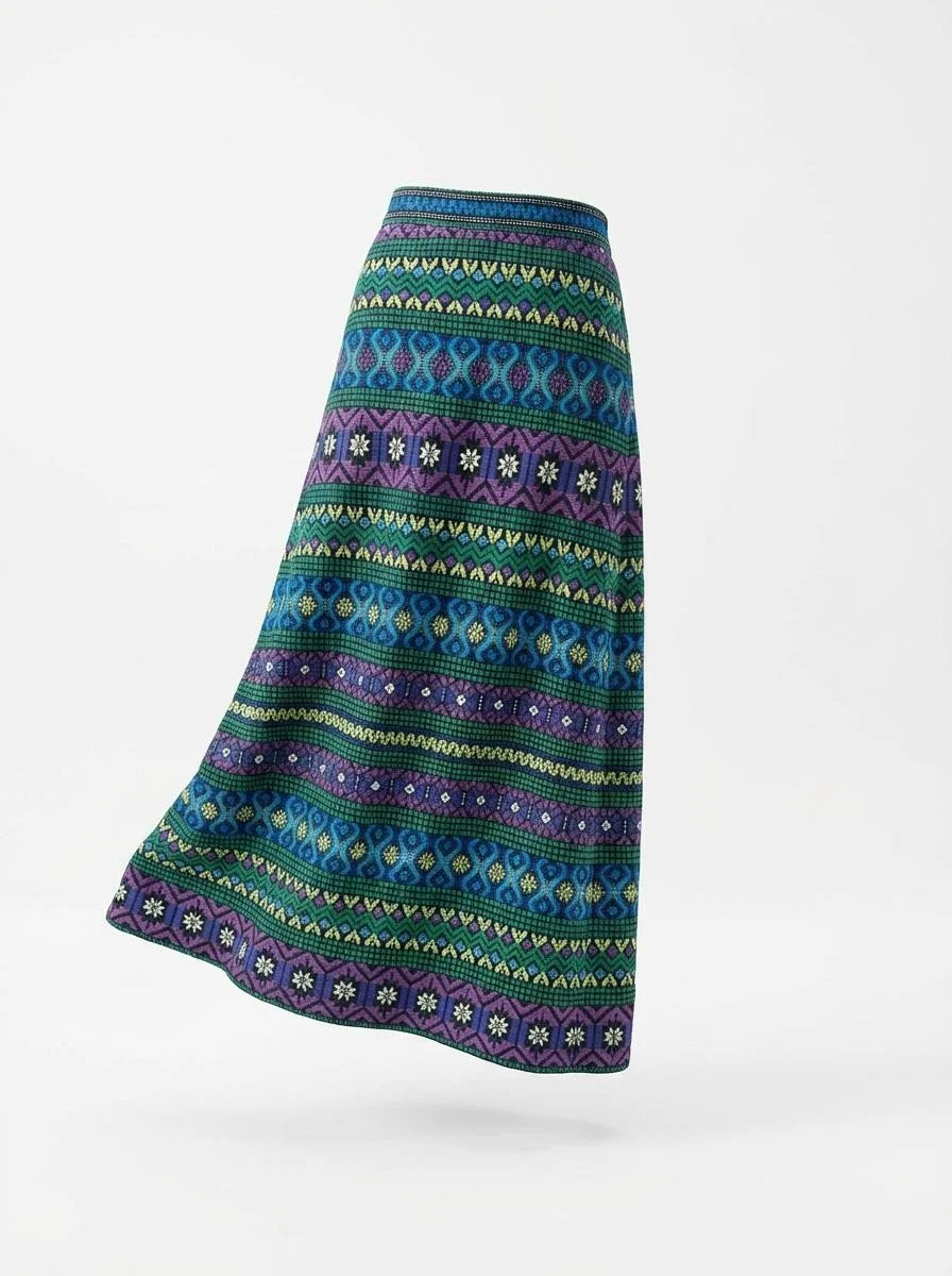 Vintage Handmade Southwestern Woven Skirt -Size 6