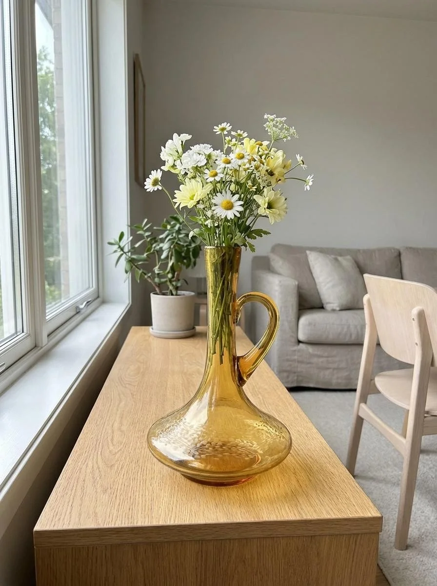 Vintage Bischoff Yellow Glass Decanter – Mid-Century 🍋