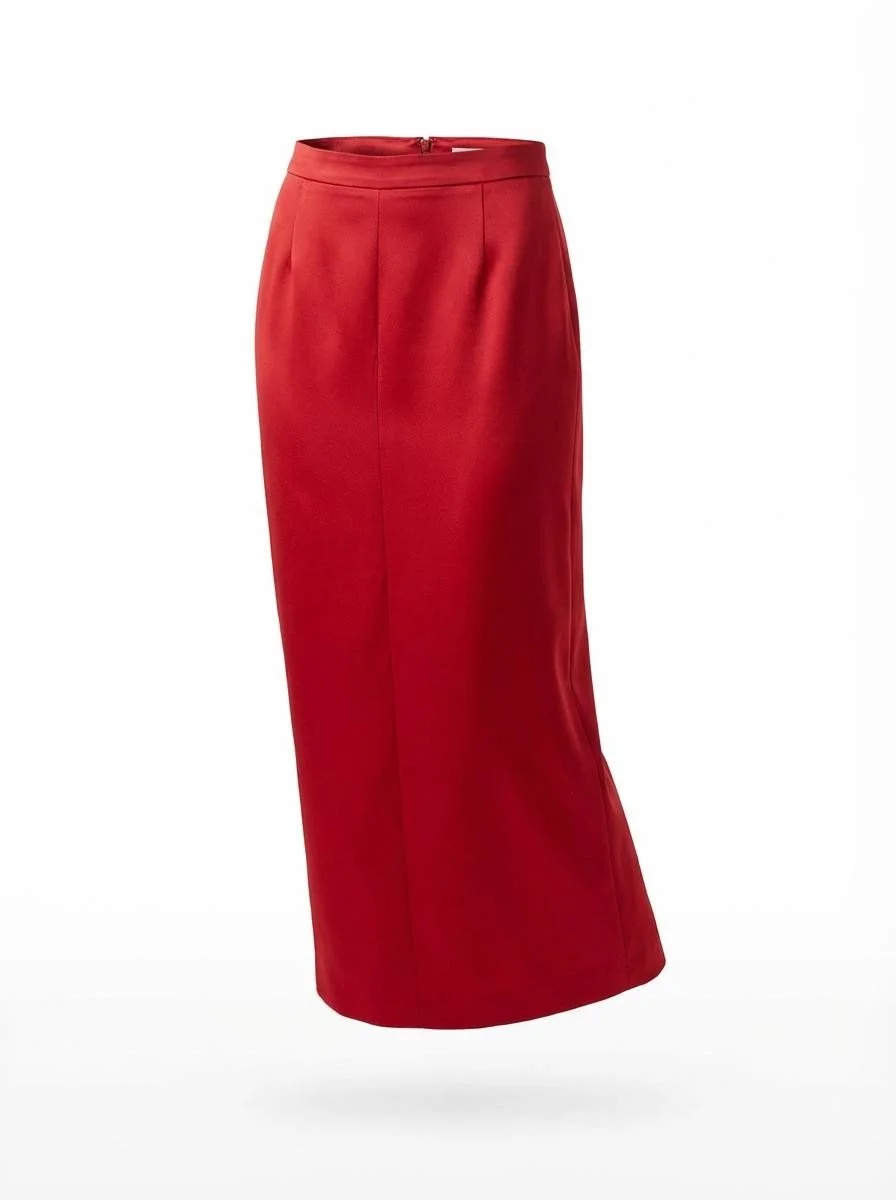 Vintage Sag Harbor Red Wool Maxi Skirt Size 16