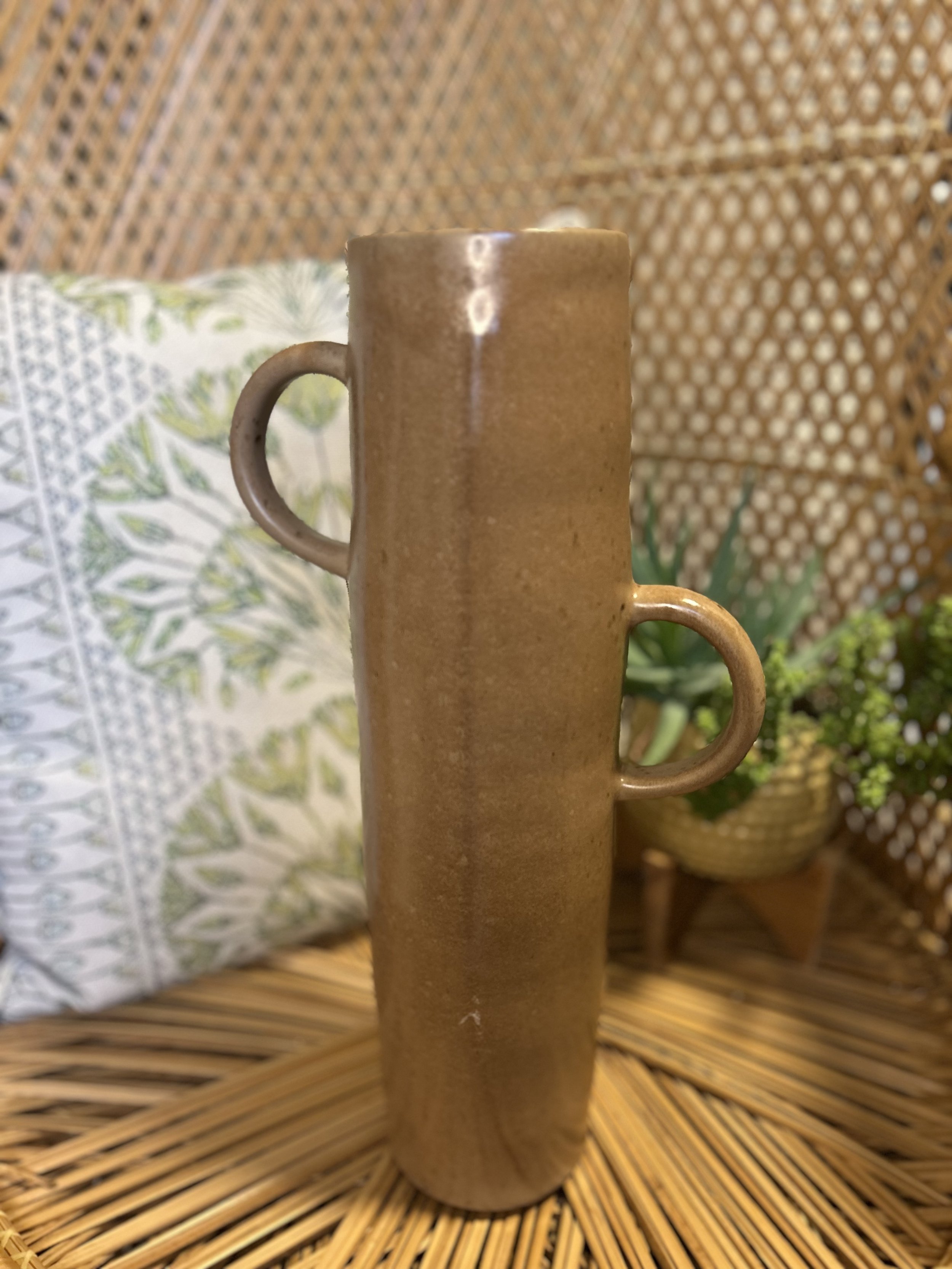 Vintage-Inspired Crate & Barrel Lehigh Double-Handle Vase – Handmade in Portugal 🇵🇹✨