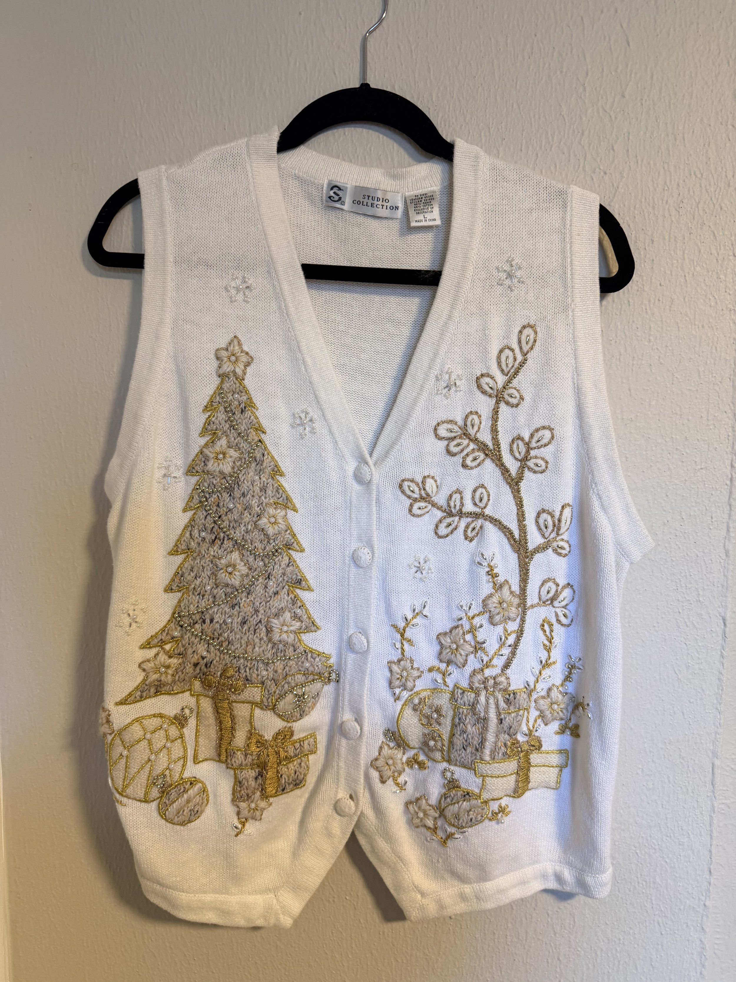 White Christmas Vest - Size Large