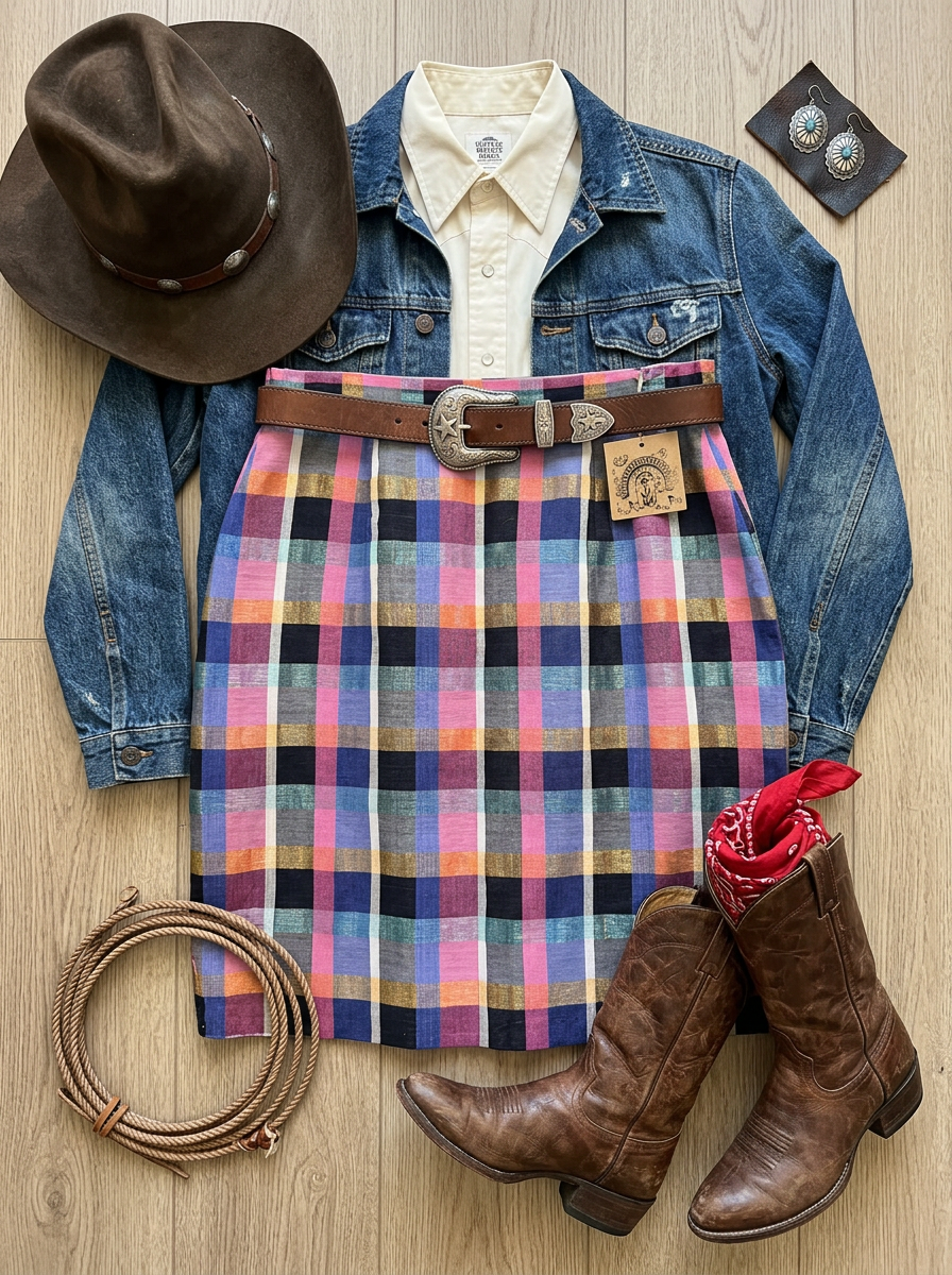 Vintage Multicolored Plaid Mini Skirt – Size 11 🌈✨