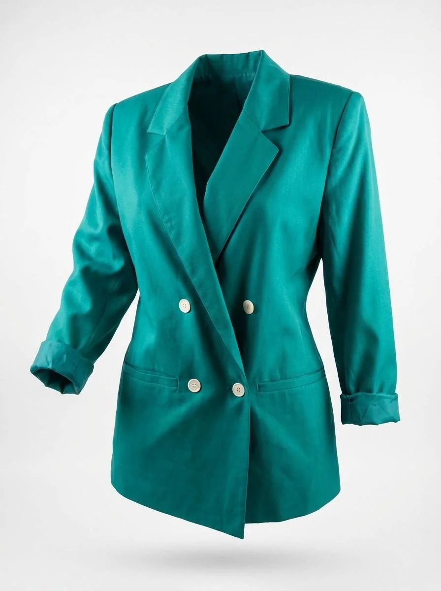 Valerie Peyson Double-Breasted Linen Blazer Size 10