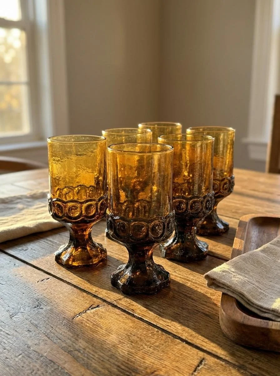 Vintage Tiffin Franciscan Madeira Water Goblets – Set of 8