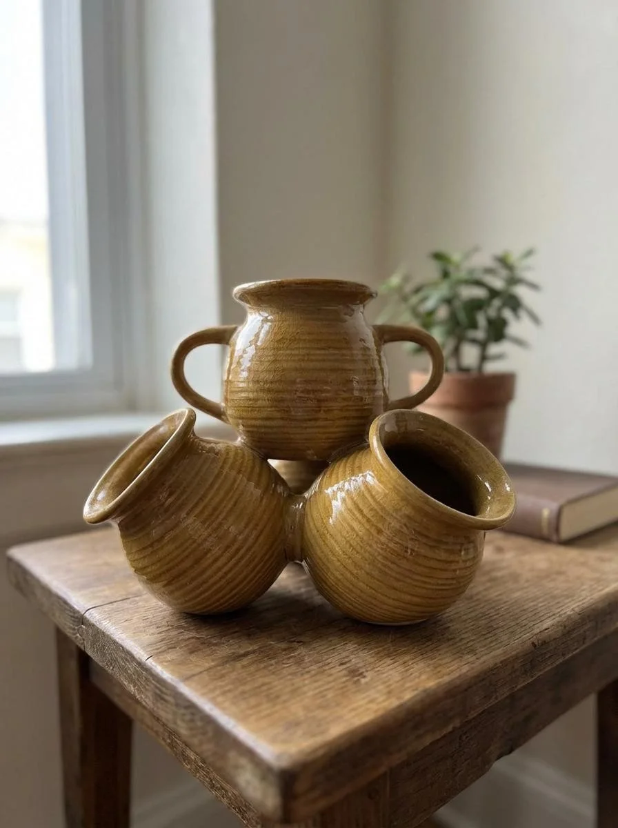 Handmade Connected Pottery Planter – One of a Kind