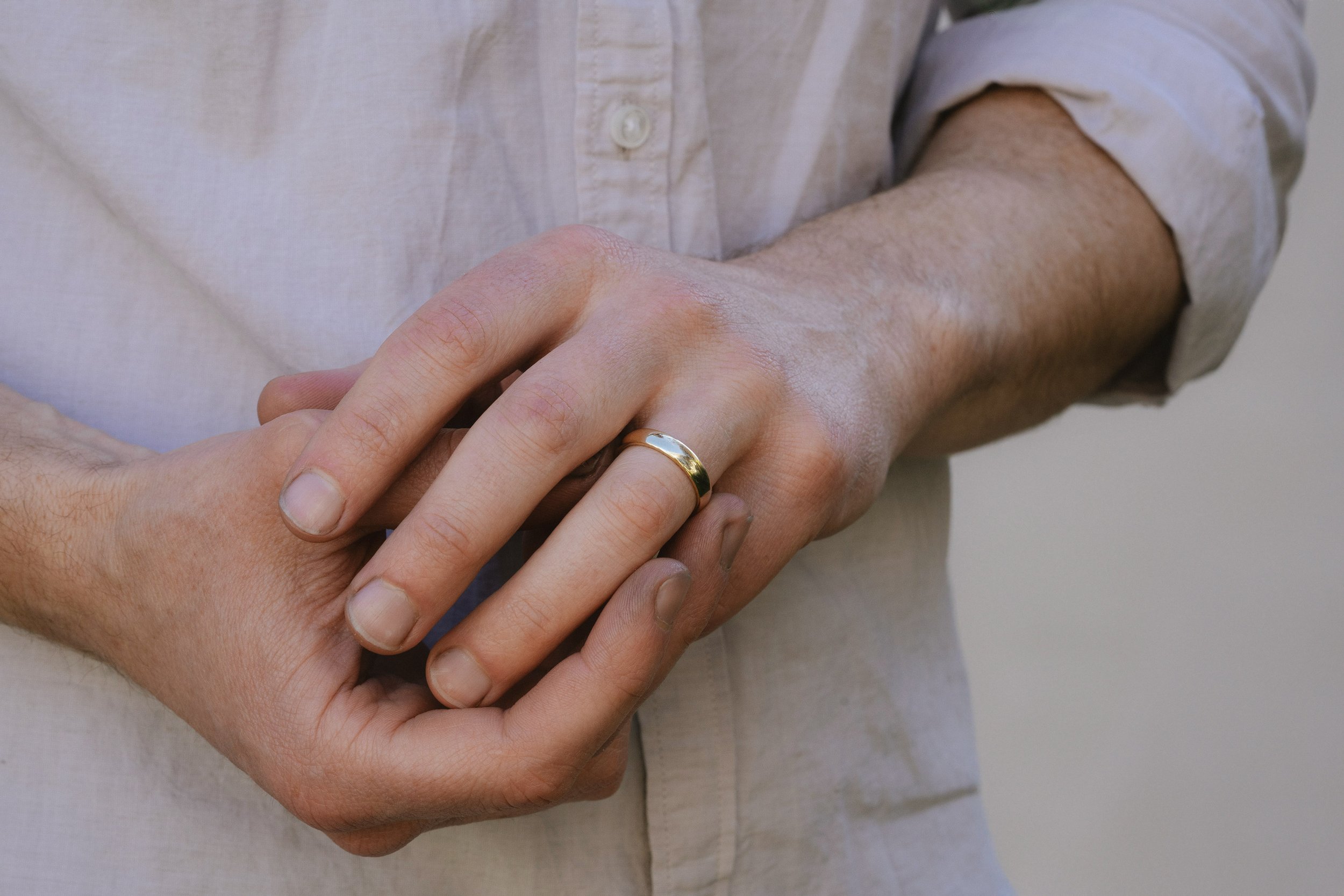 Holding Hands Groom Engagement Ring Finger Wedding Ceremony