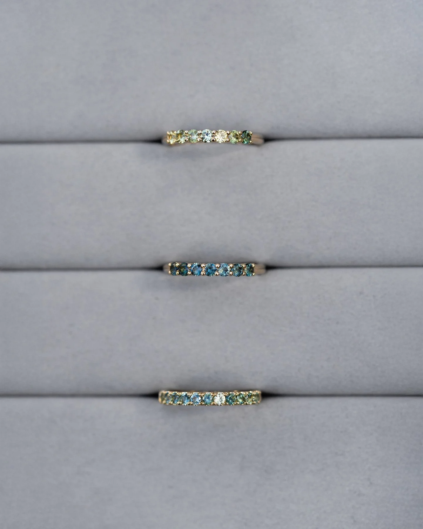 New from the wild.⁠
⁠
Three new Wild to Ware rings &mdash; made with small sapphires we fossicked ourselves, each one pulled from riverbeds and hidden pockets of dirt. Each stone slightly different. Tonal, but not matching. Which, frankly, is part of