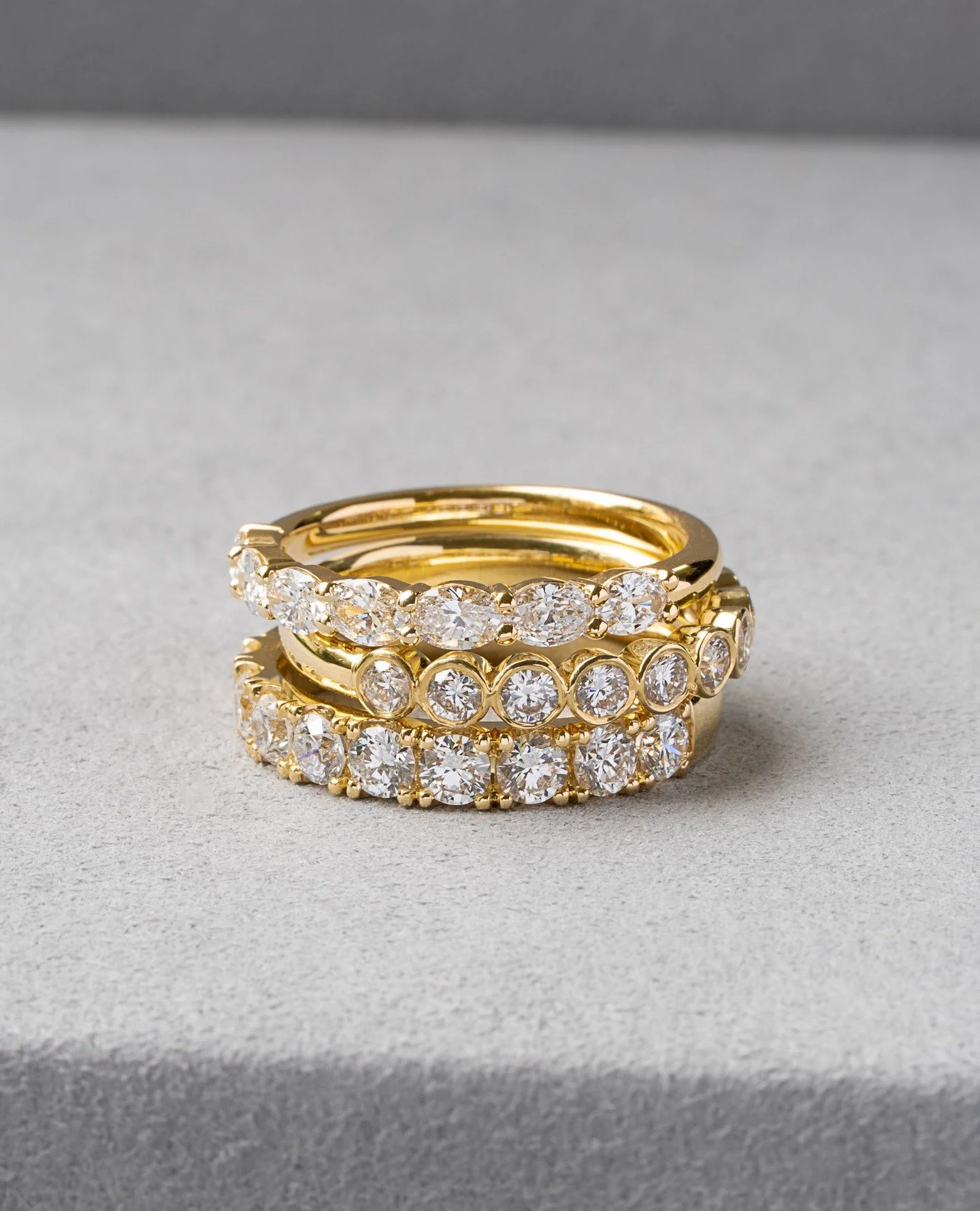 Fresh from the bench.⁠
⁠
Diamond bands, made by hand. For the vows, the milestones, and everything in between.