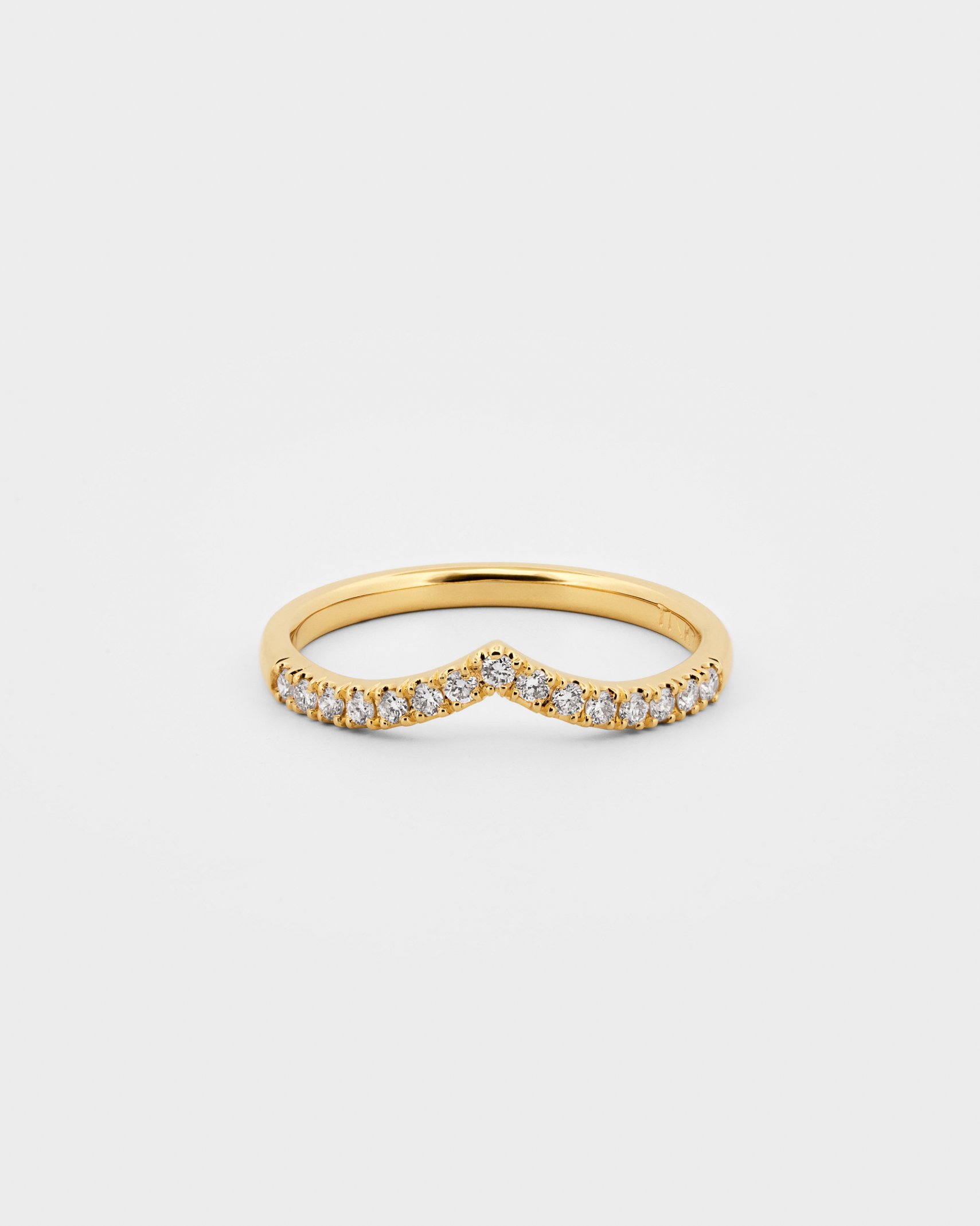 Castle Set Diamond Wishbone Ring