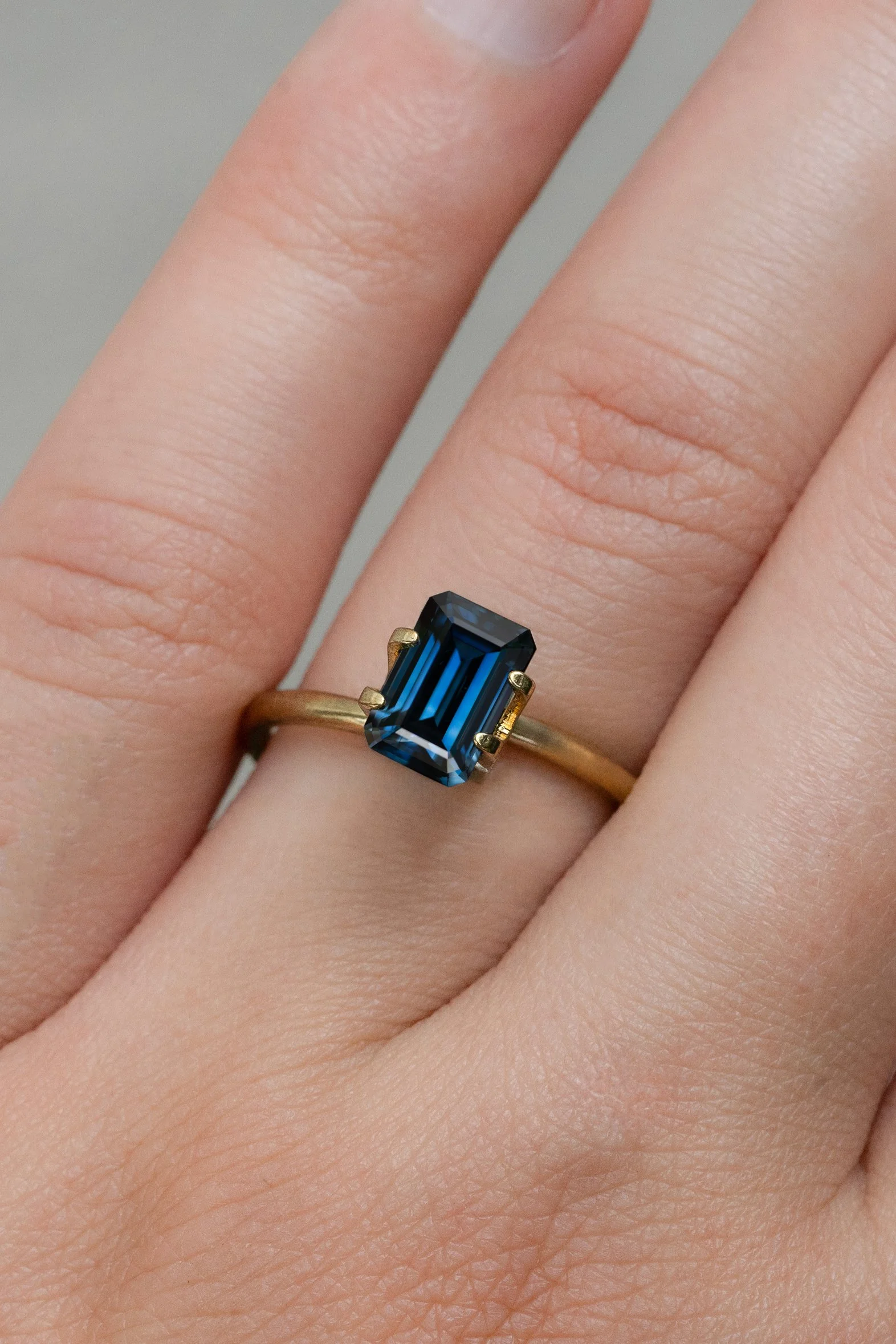2.08ct Emerald Cut Blue Australian Sapphire