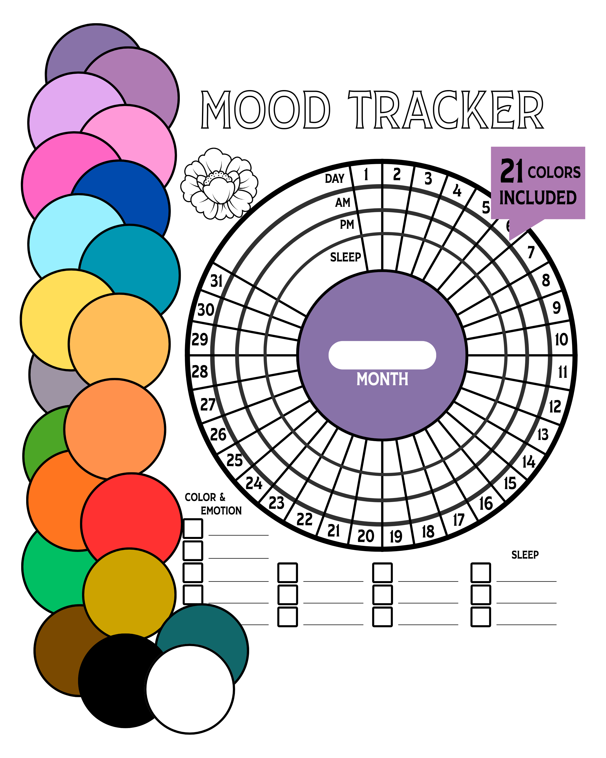 Monthly Mood & Sleep Tracker