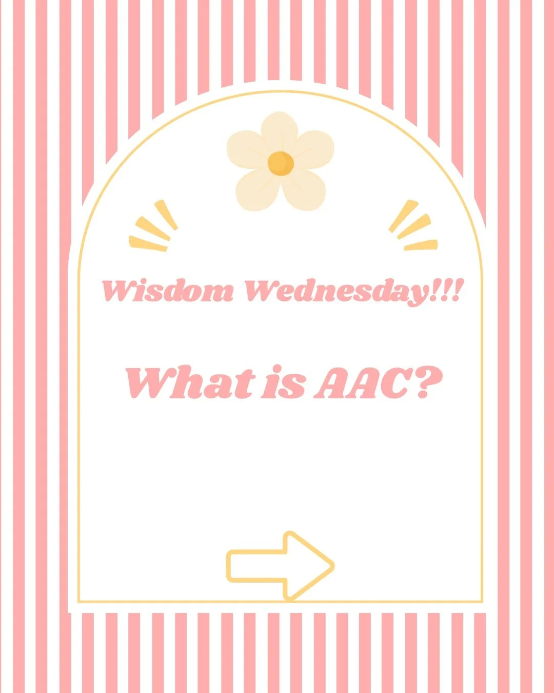✨ Wisdom Wednesday ✨

Did you know that AAC stands for Augmentative and Alternative Communication?

AAC includes communication devices, sign language and other ways individuals can communicate beyond spoken words. 

AAC is not just a tool it is a bri