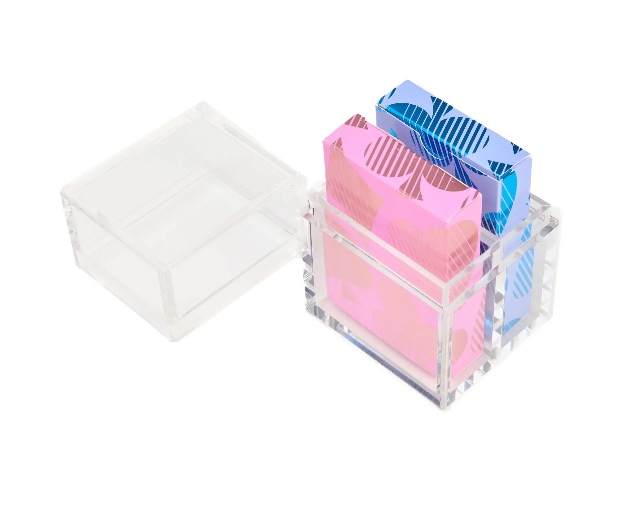 Acrylic Double Deck Playing Card Display w/ Playing Cards