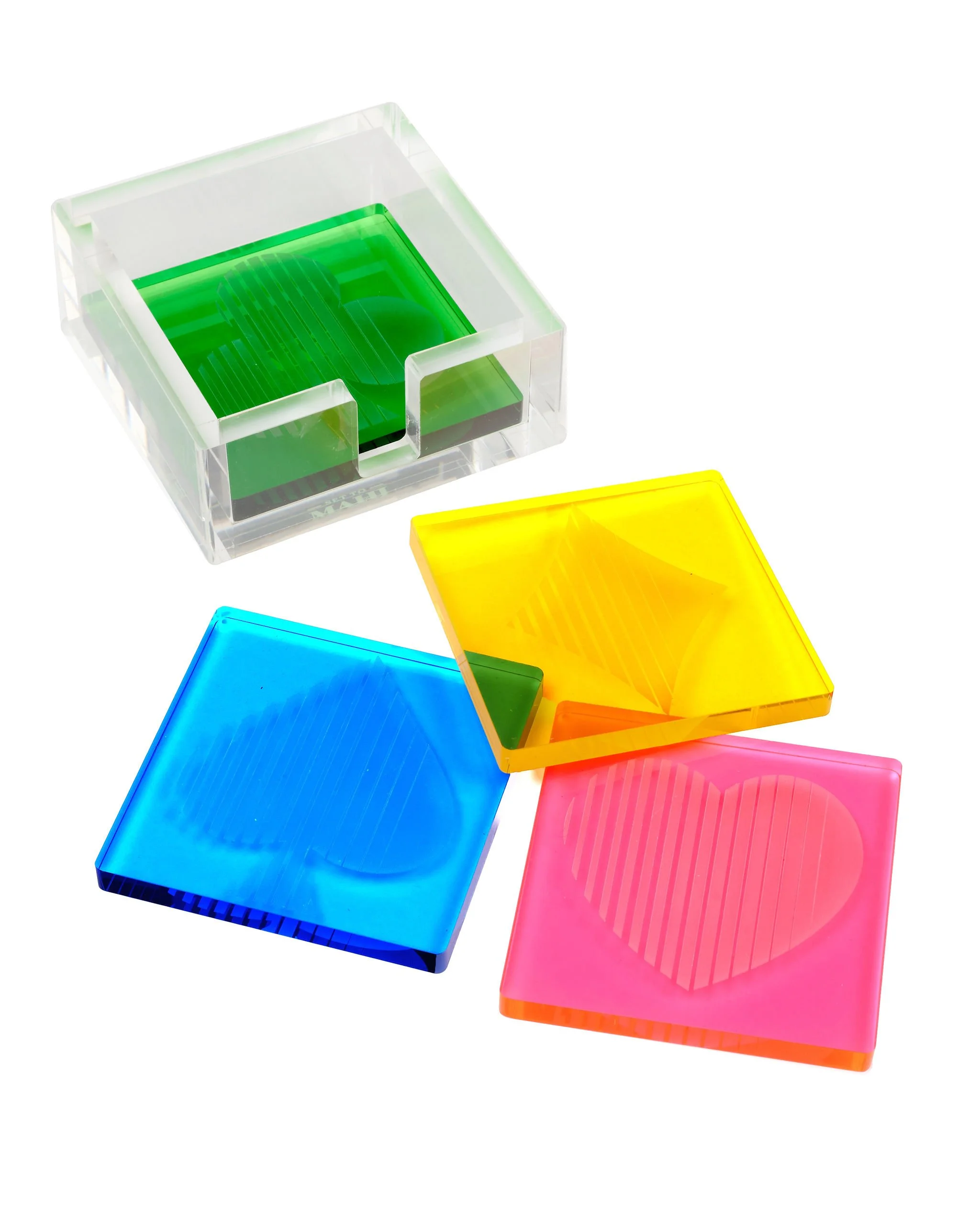 Linea Playing Cards Color Acrylic Coasters