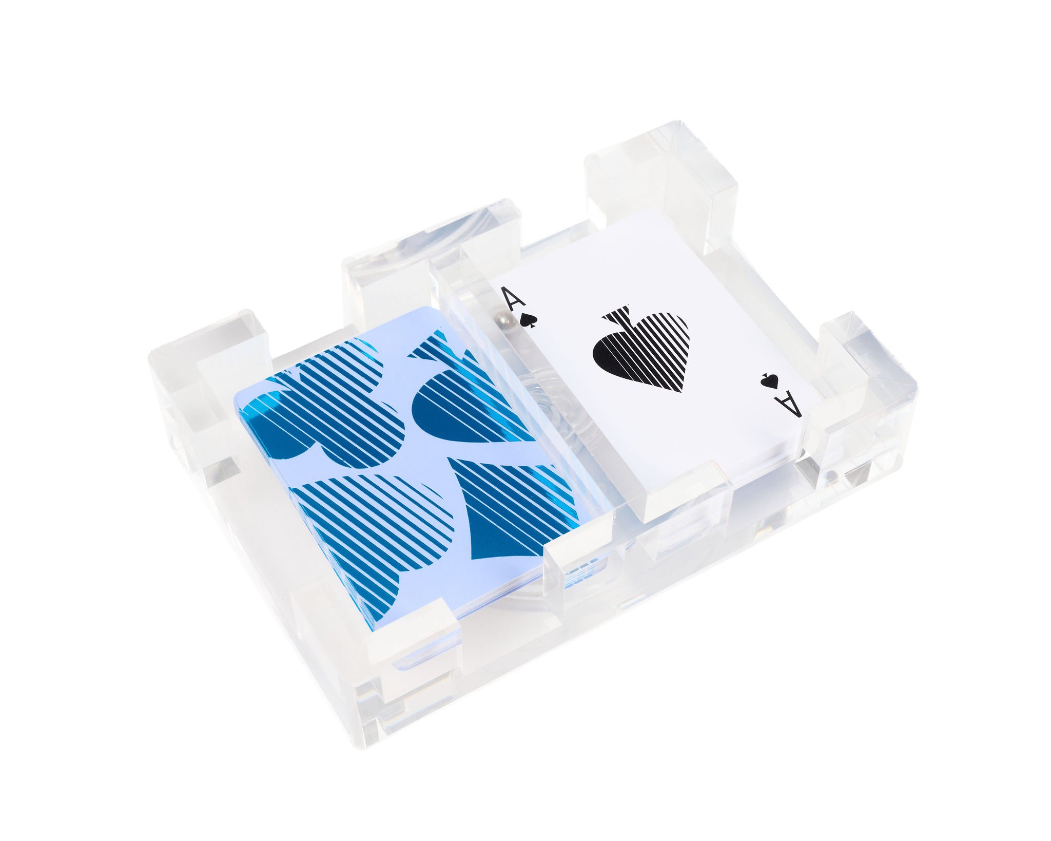 Acrylic Canasta Spinner w/ Playing Cards