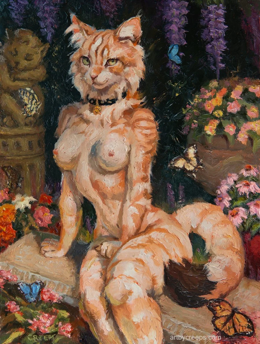 "Butterfly Garden" Original Oil Painting