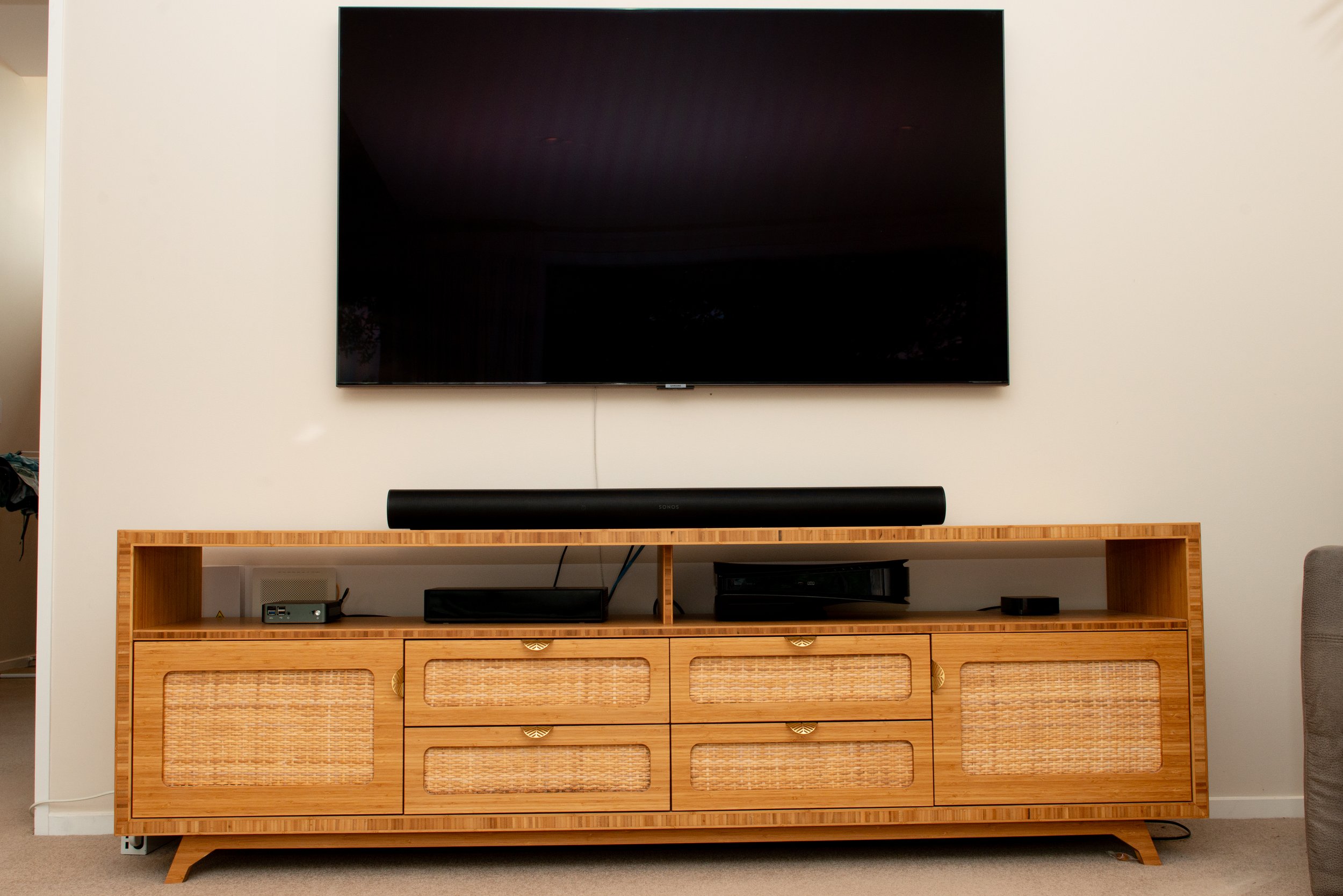 Casebrook custom client designed entertainment unit Rattan and Bamboo.jpg