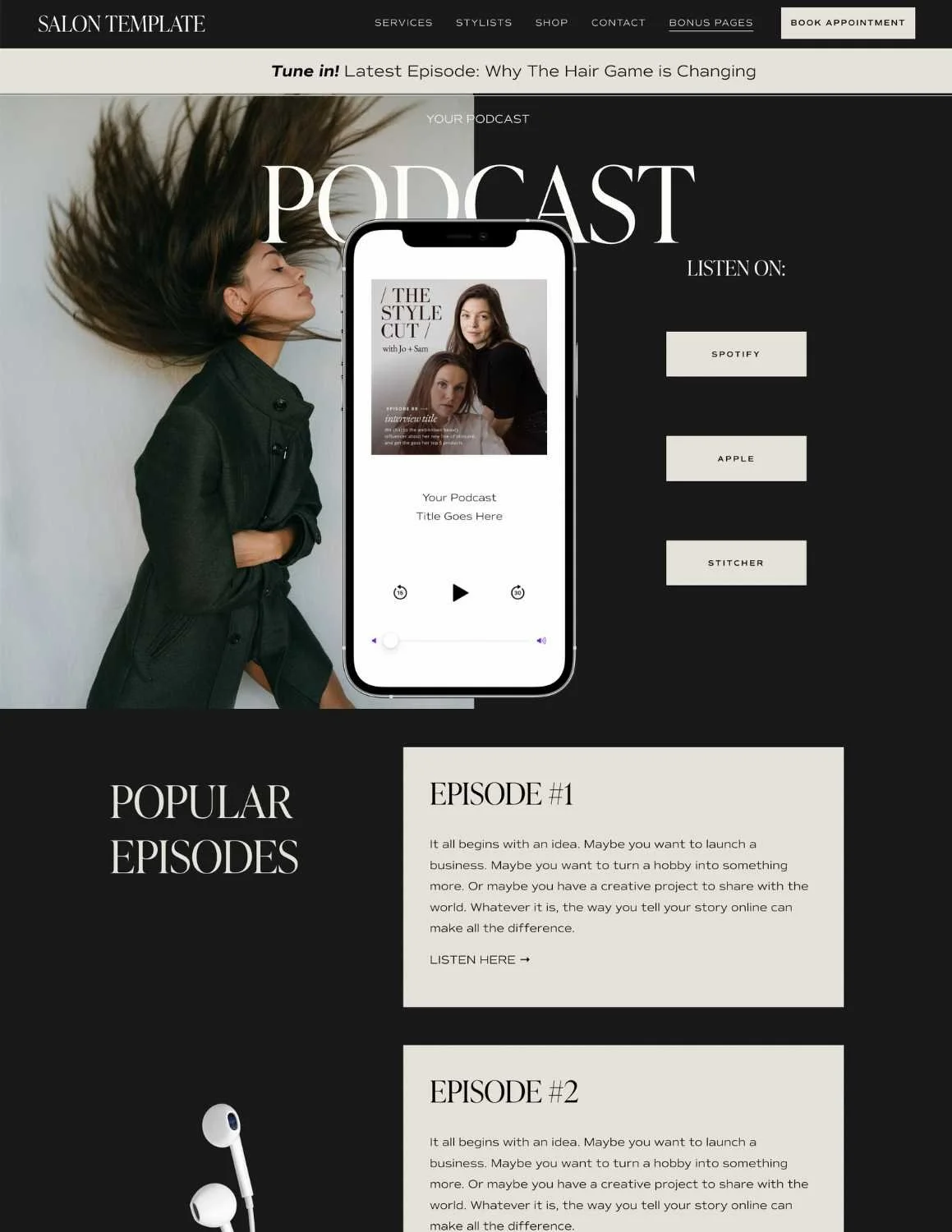 Squarespace Salon Template