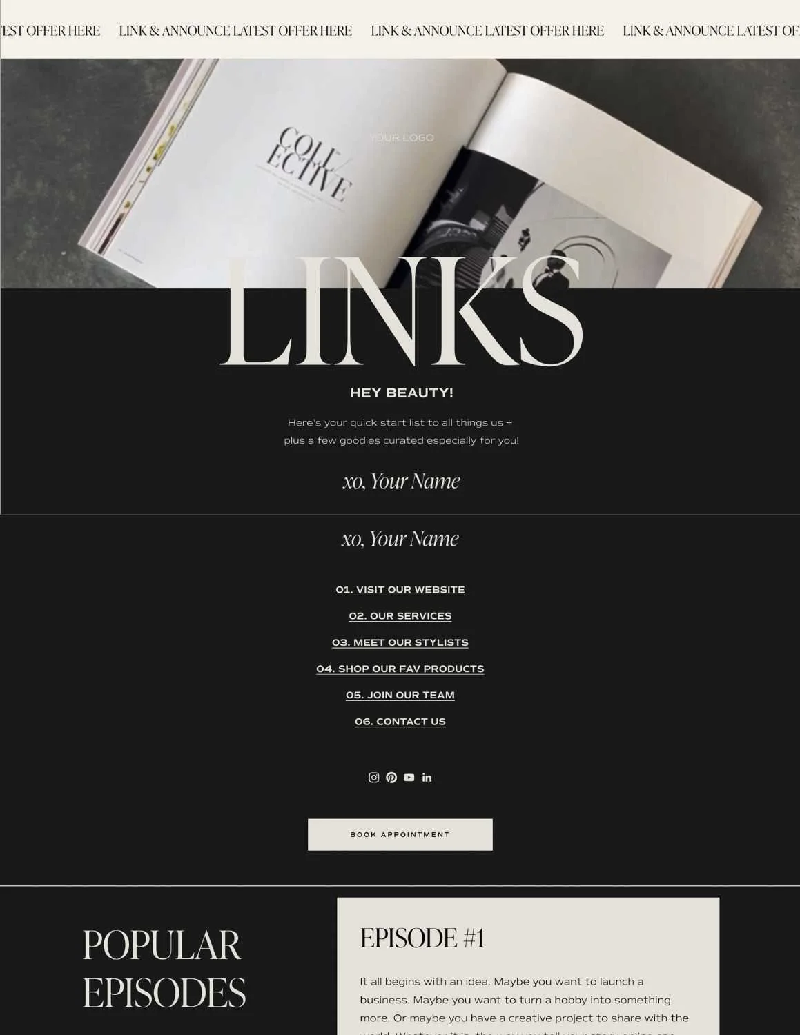 Squarespace Salon Template