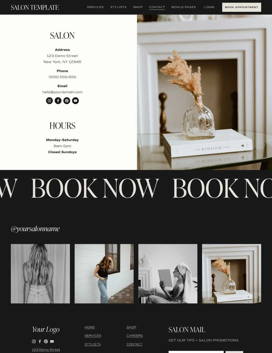 Squarespace Salon Template
