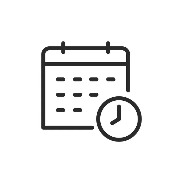 Calendar with a clock icon in front of it.