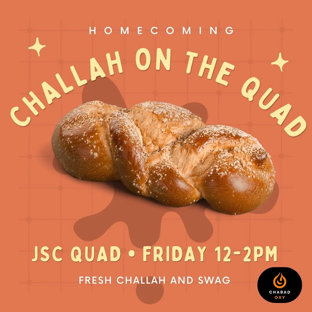 Homecoming is all about coming together 🧡
Stop by Challah on the Quad!! 
Friday 12&ndash;2pm, JSC Quad
Fresh homemade challah, Jewish swag or just to say hi👋🏽
Students, parents, alumni because everyone&rsquo;s part of the family 🥖✨