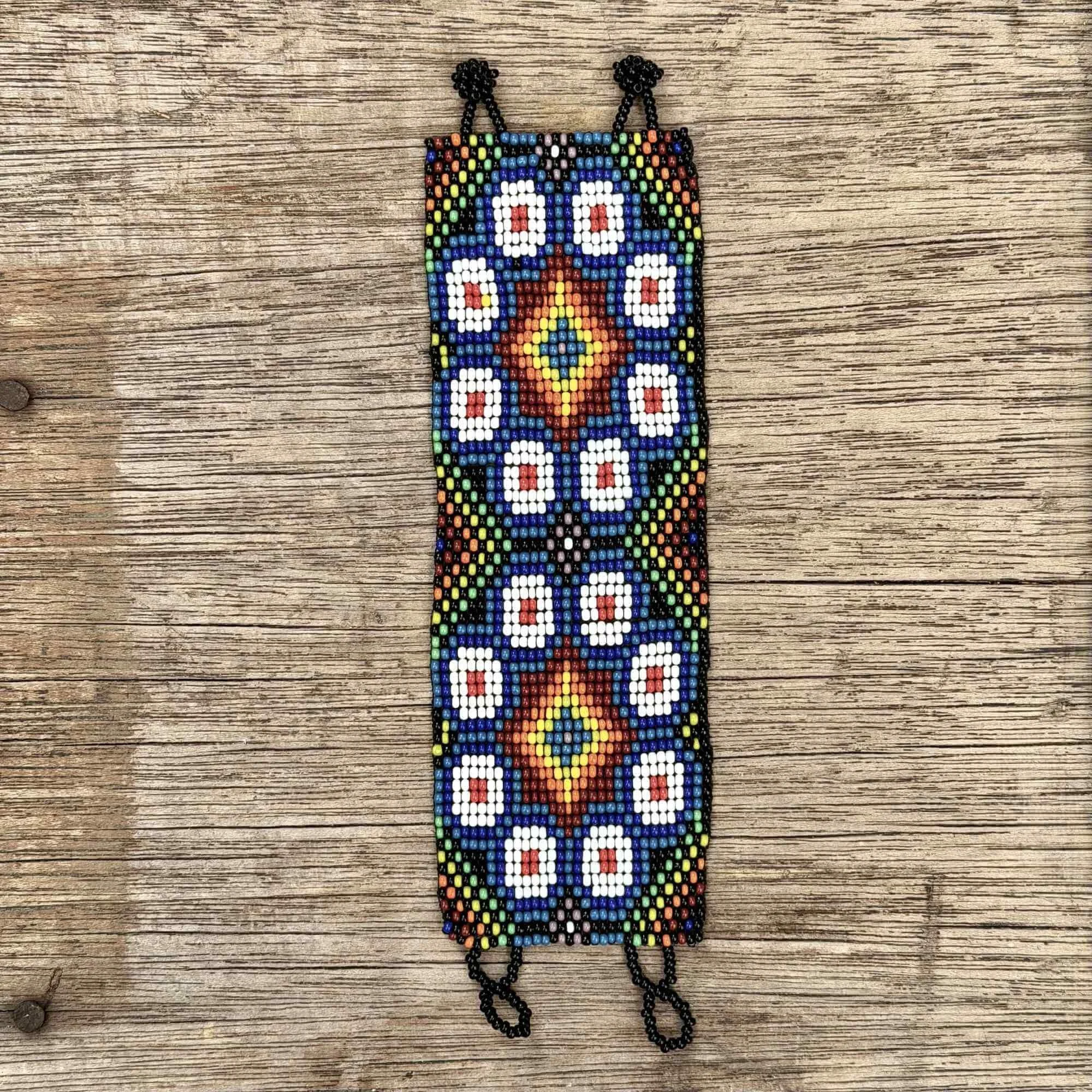 Huichol Tie-On Beaded Bracelet Cosmic Portal