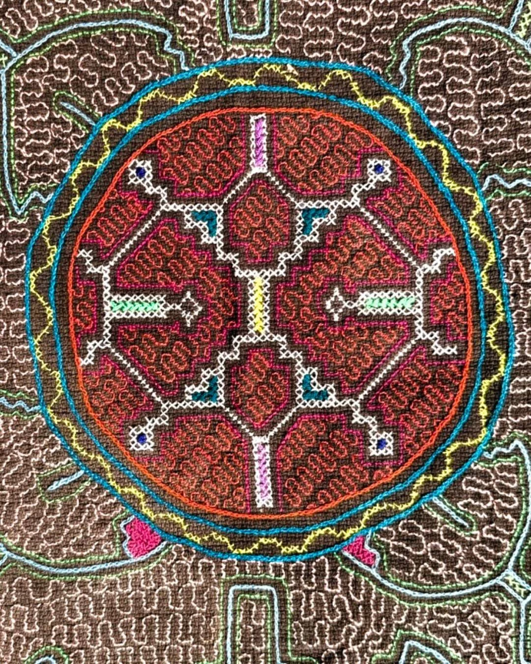 Every single stitch. Placed by hand. Deep in the Peruvian Amazon. 

Our Shipibo Altar Cloths are entirely handmade by artisans carrying centuries of ancestral tradition. Ken&eacute; patterns woven with intention. Vivid colour. Completely one of a kin