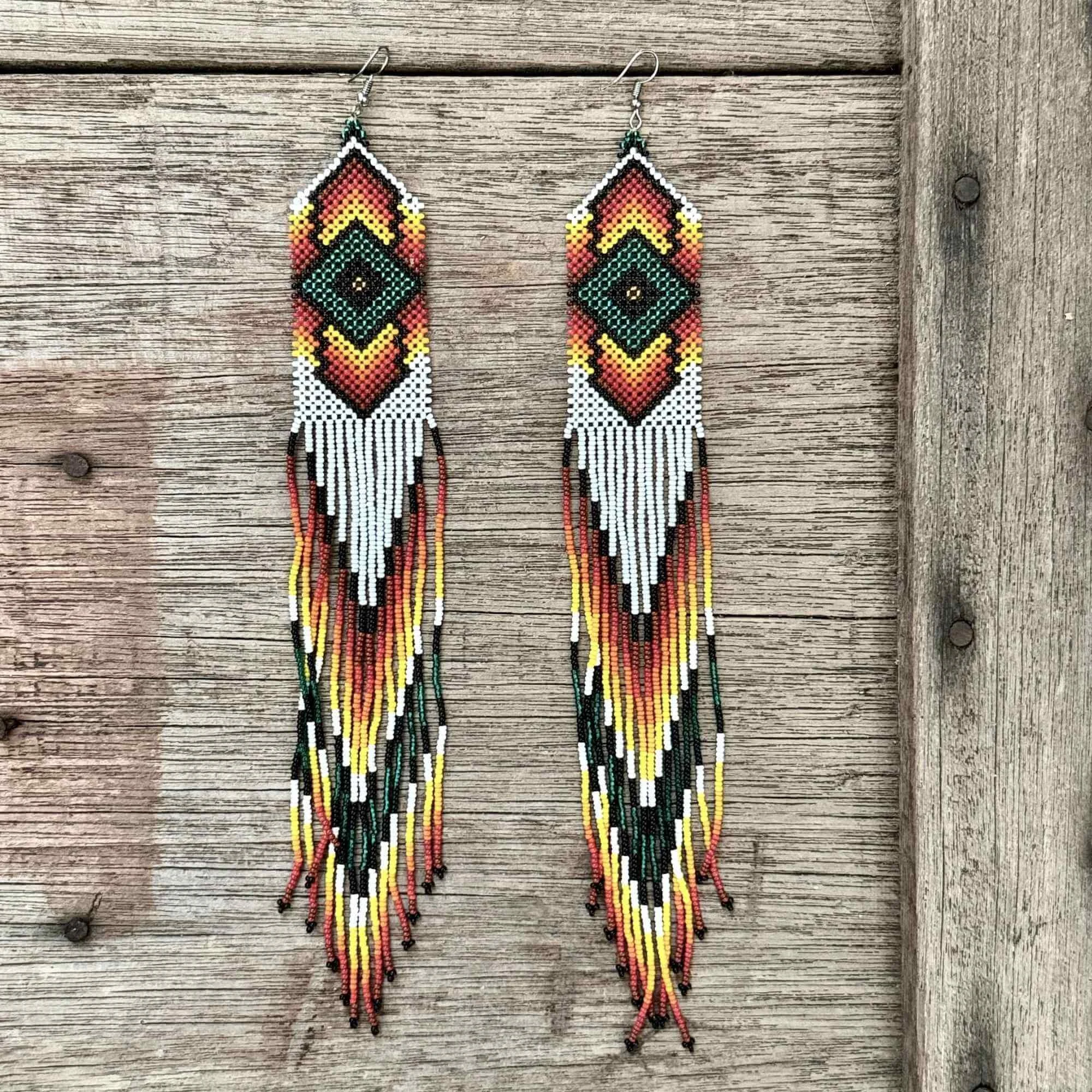 Yawanawa Sacred Fire Fringe Earrings