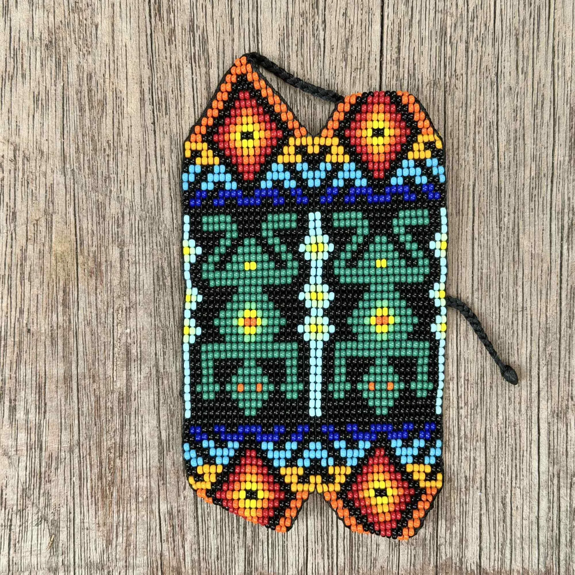 Huichol Tie-On Beaded Bracelet Sacred Garden