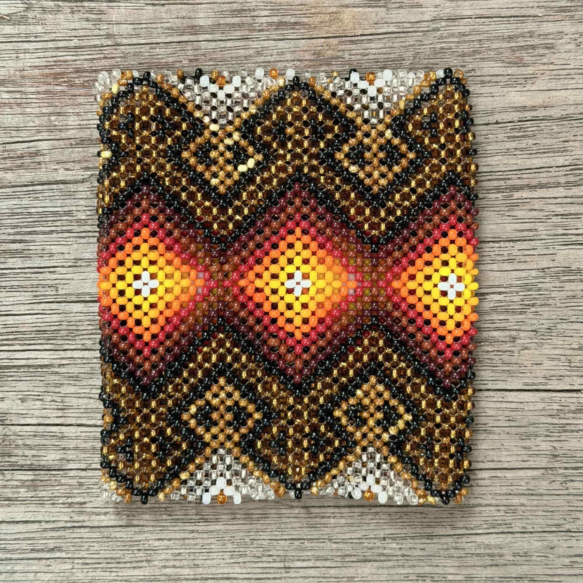 Yawanawa Beaded Cuff Ember Sun