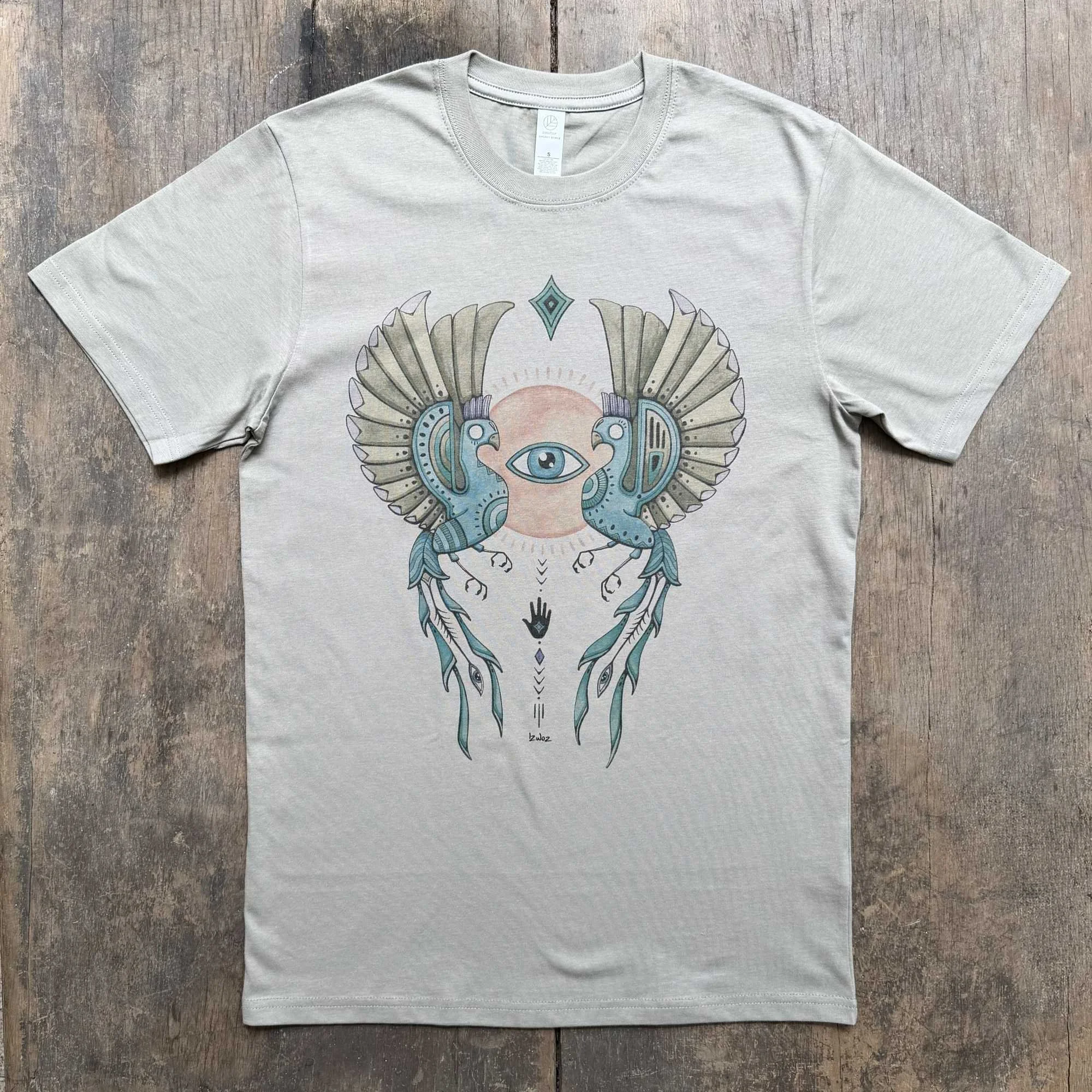 Gatekeepers Gaze Organic T-Shirt Eucalyptus