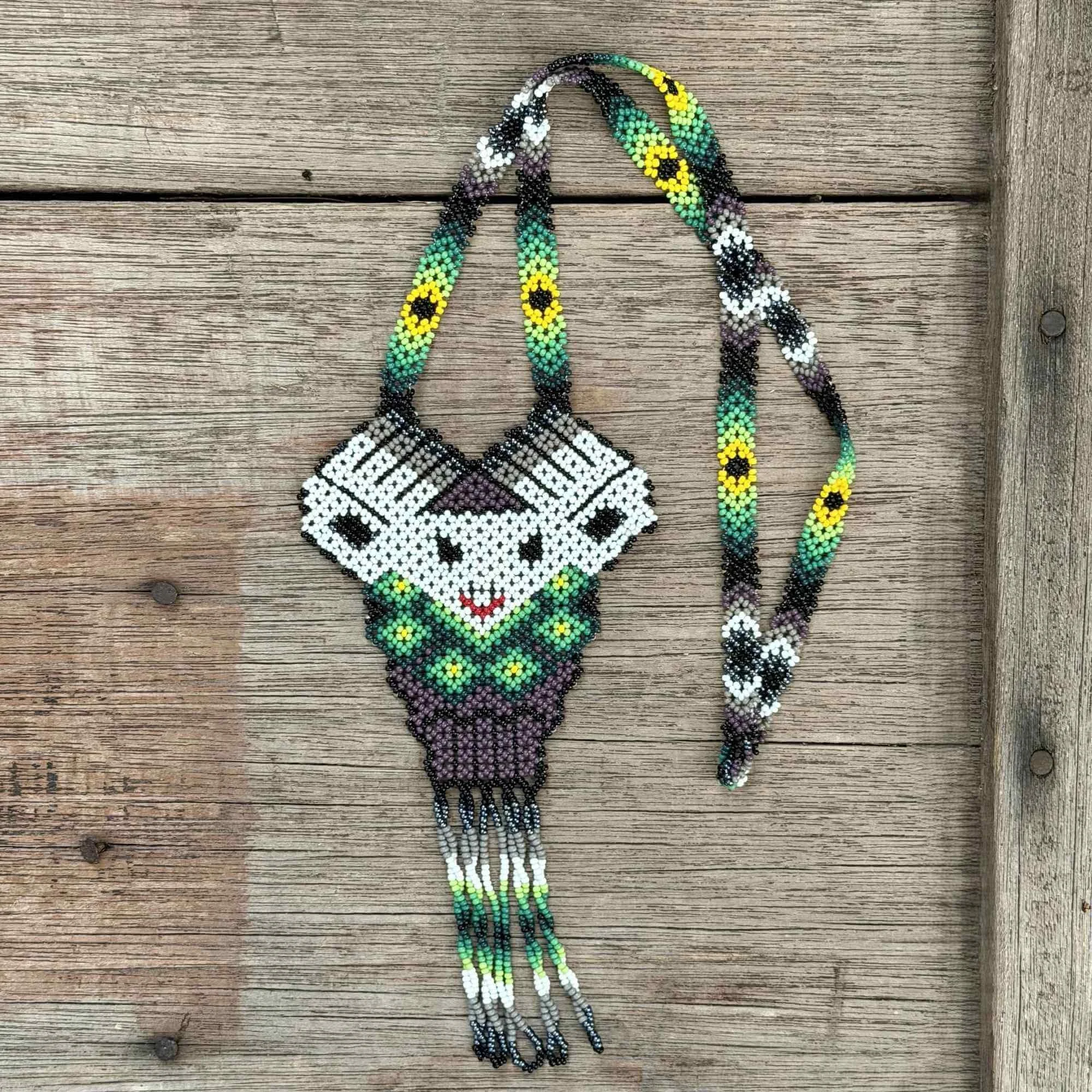Huichol Owl Necklace Mexico