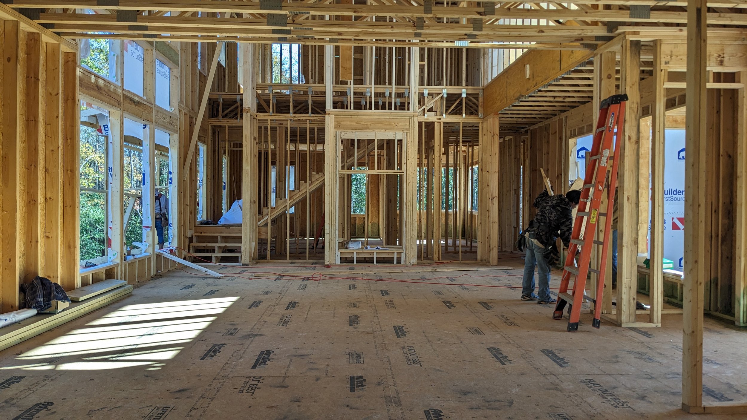 view from kitchen to living room