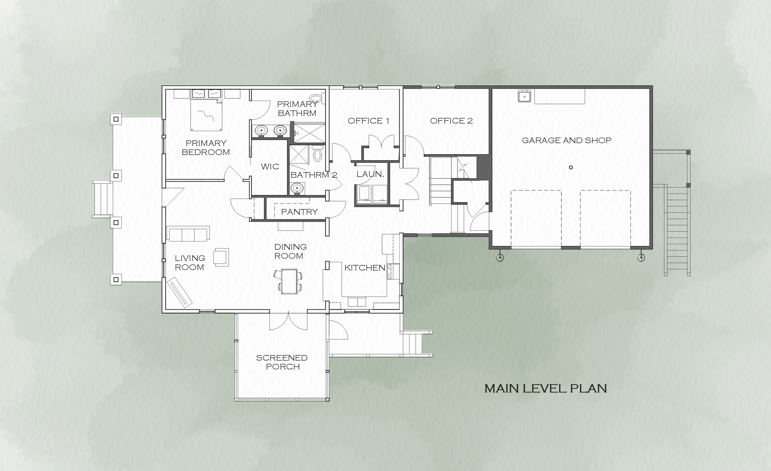 Bungalow 2 renovation new main level plan