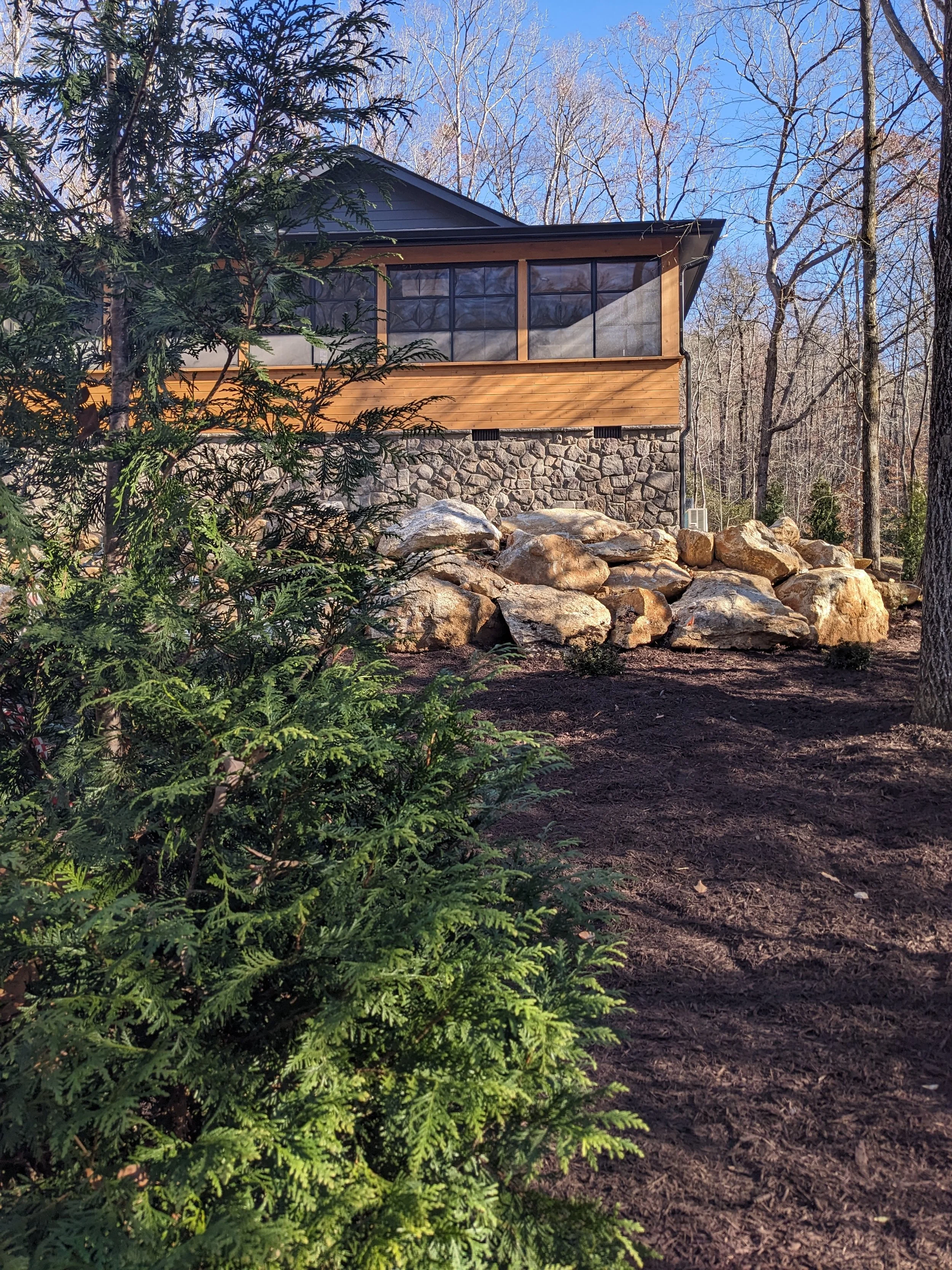 mid-century cabin exterior