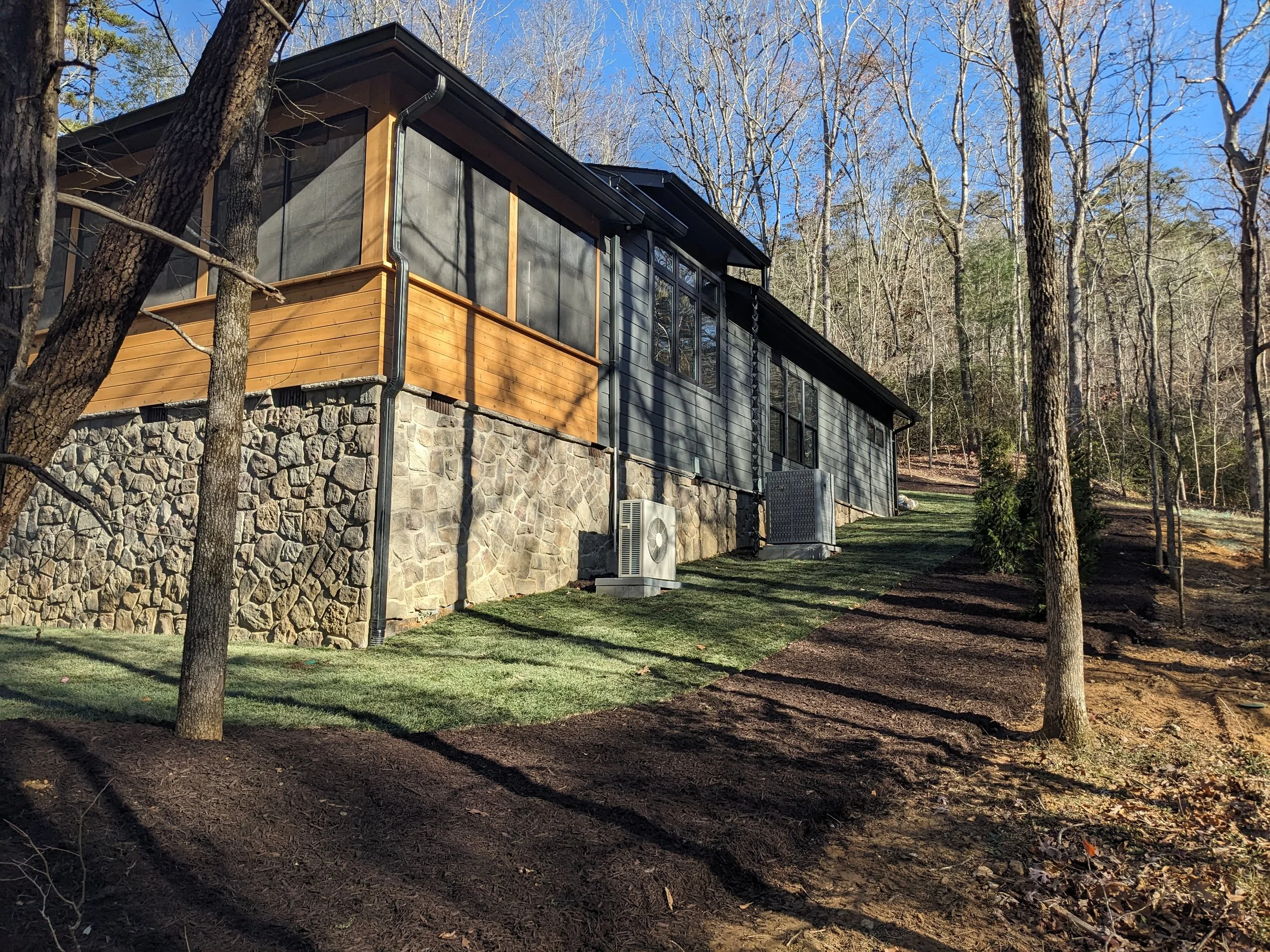 mid-century cabin exterior