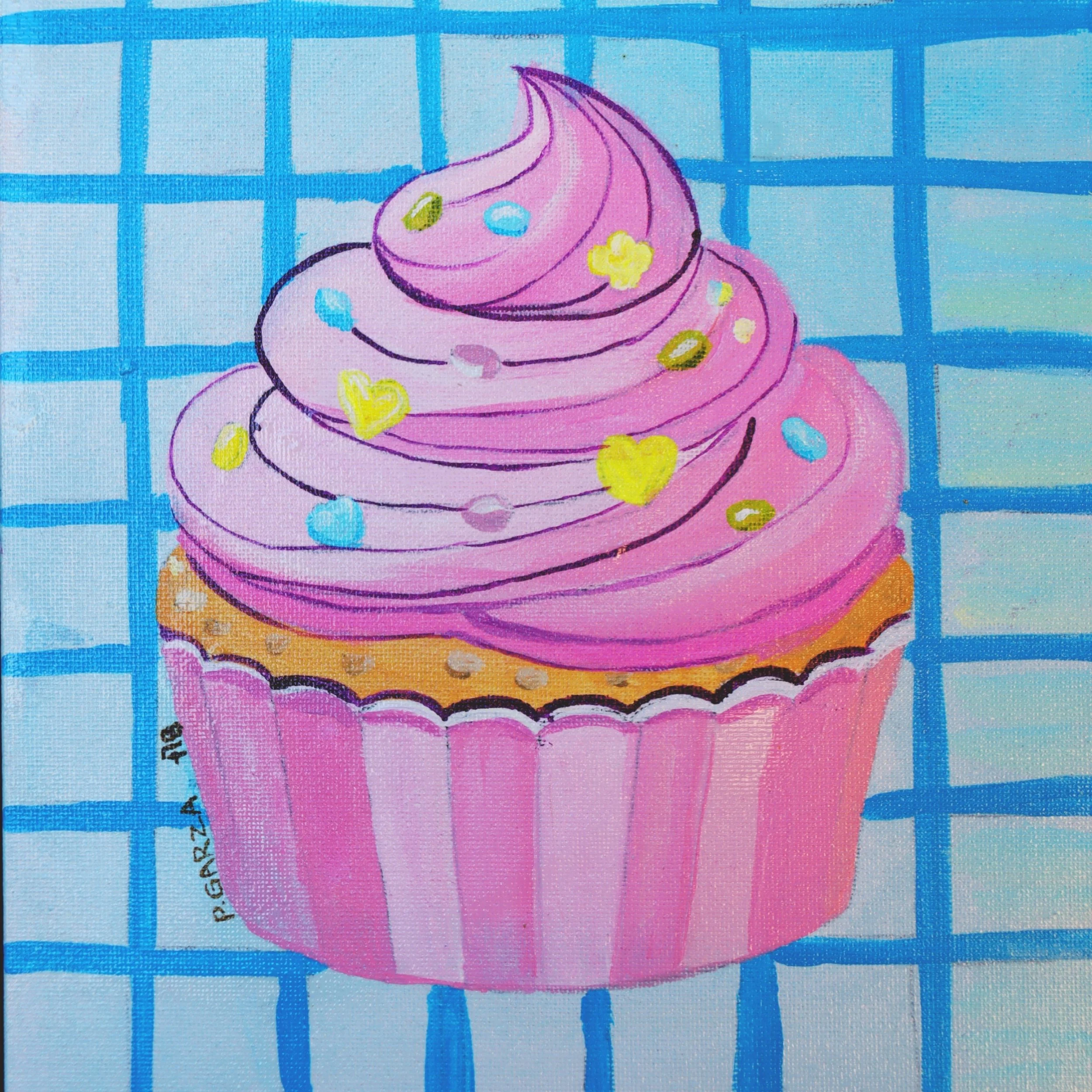 A whimsical cupcake topped with swirls of pink frosting and colorful hearts, symbolizing sweetness, celebration, and small moments of delight. This uplifting illustration supports Art2Hearts Foundation’s mission to provide healing artwork that encour