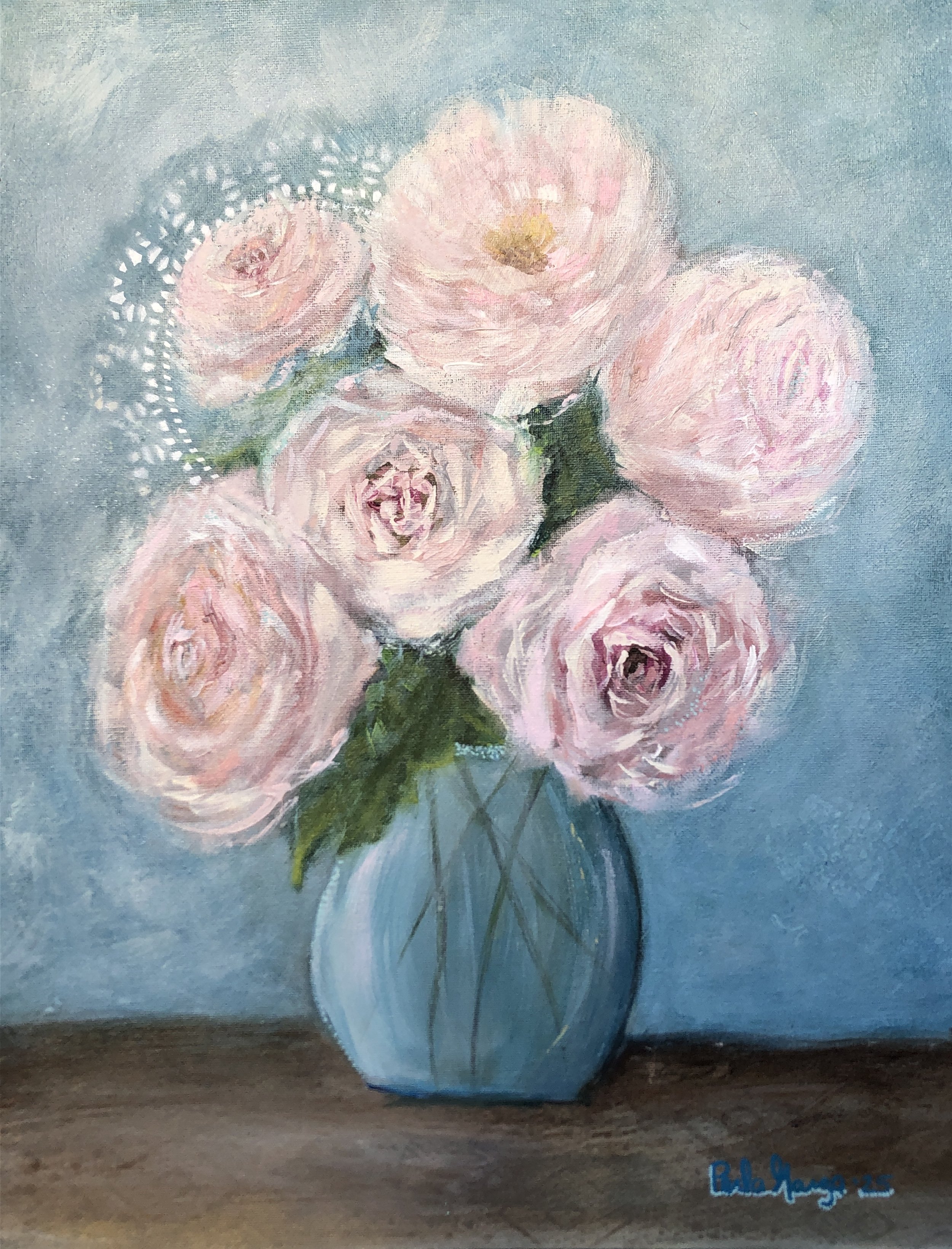 Blush and Lace 2025 | Acrylic on Canvas Board 16x20