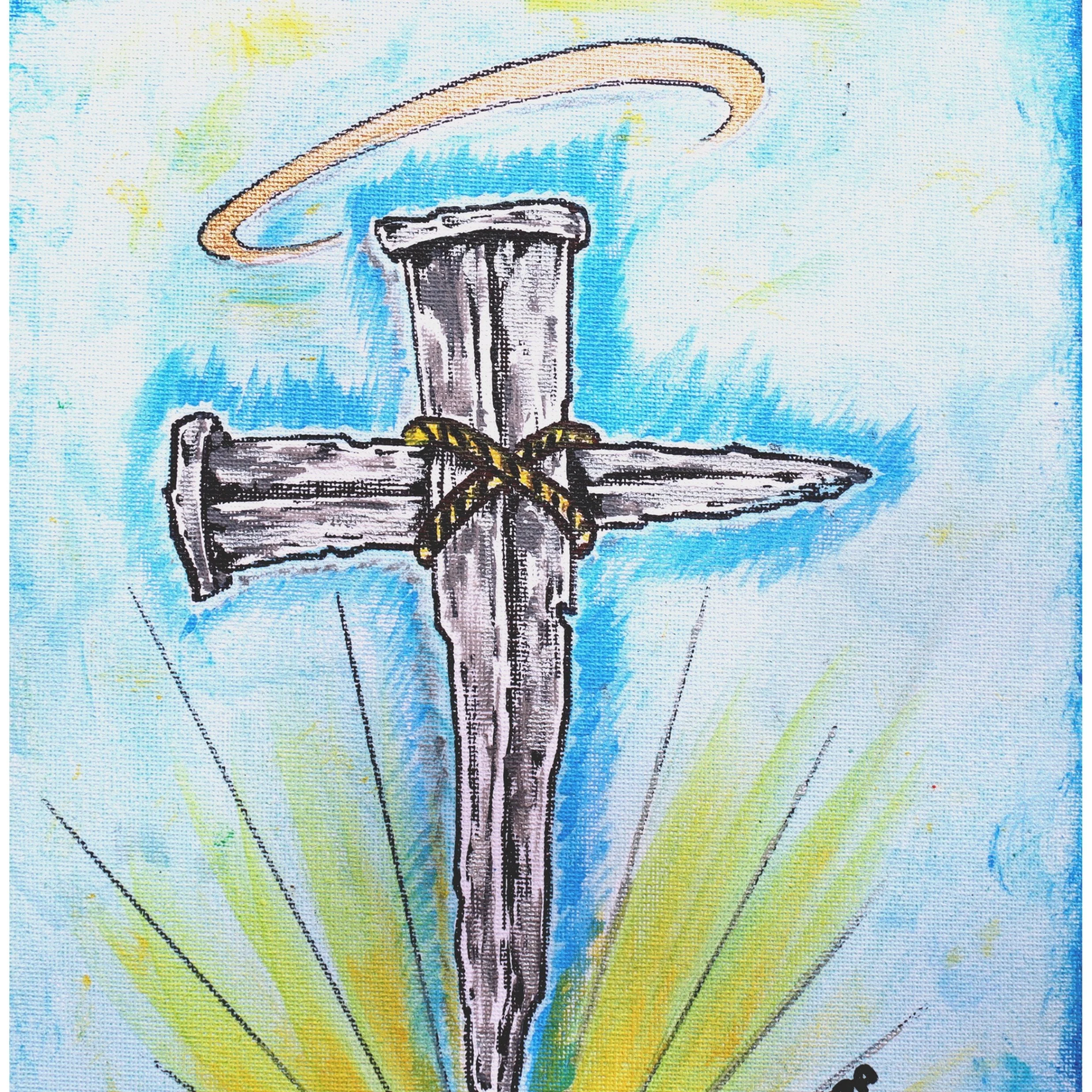 A radiant cross symbolizing strength, faith, and comforting light, created to inspire hope for children in medical settings in collaboration with Art2Hearts Foundation.