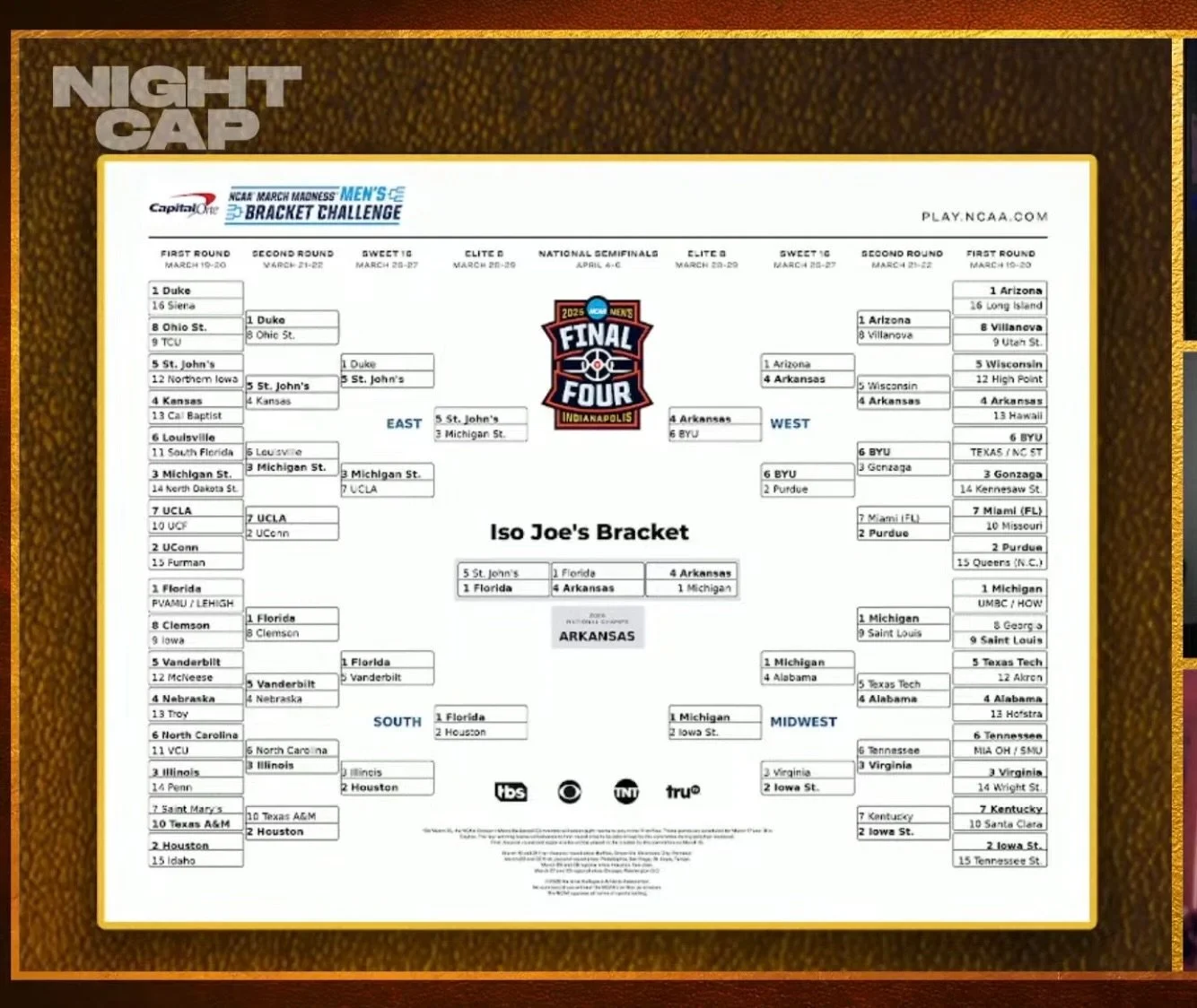 @isojoe March Madness Picks!!🏀

@razorbackmbb