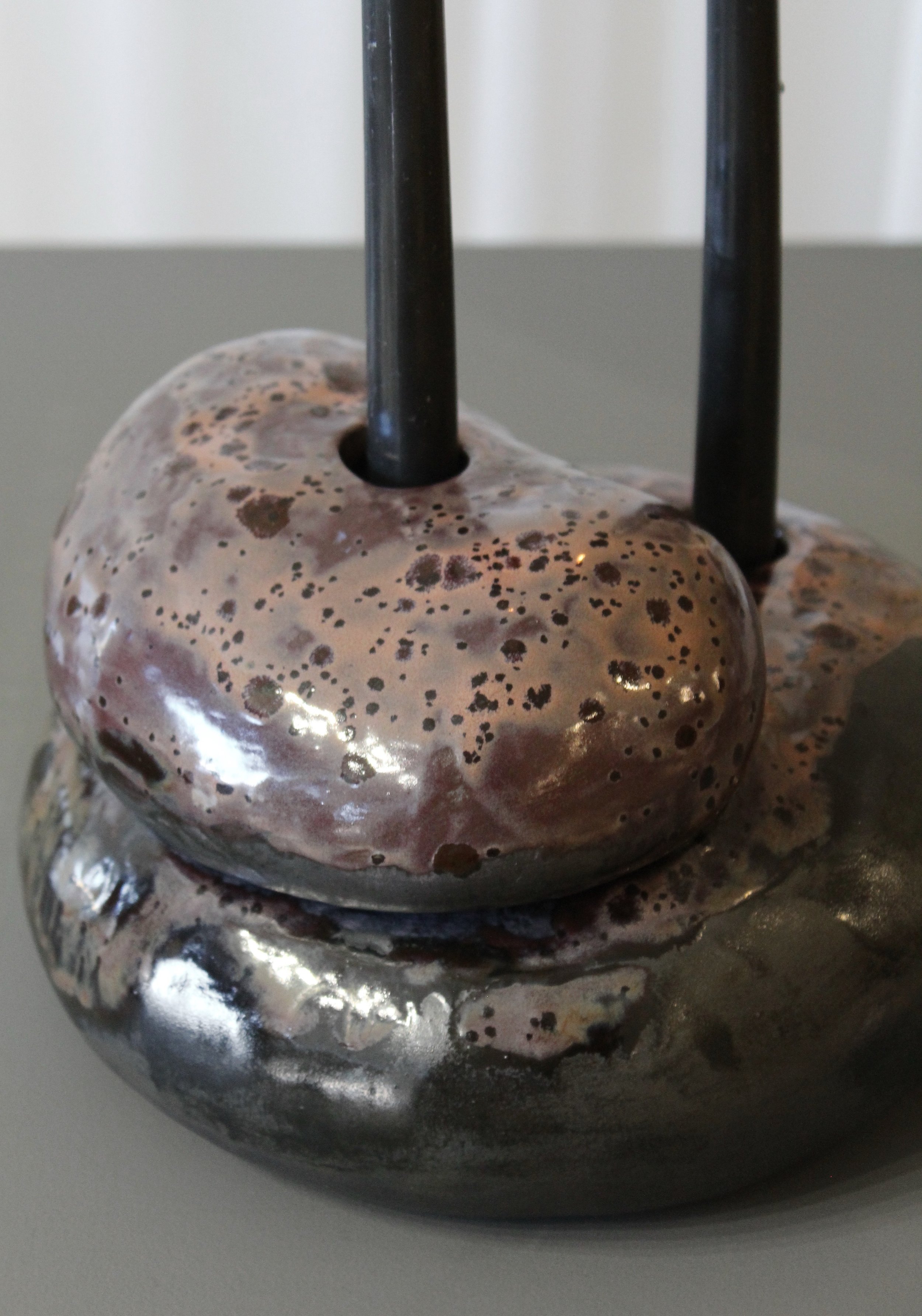 Black and Burgundy Candle Holder