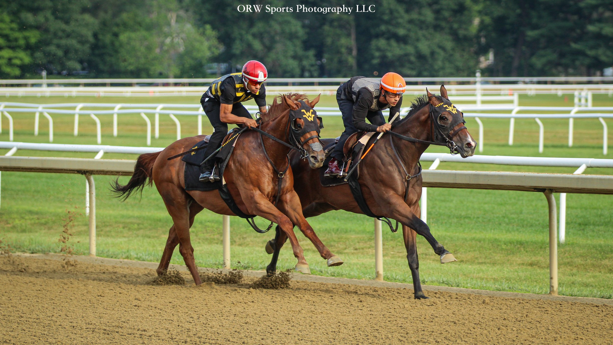 Wesley Ward Trainees. Jaime Rodriguez (red) and Edgard Zayas (Orange) aboard. 