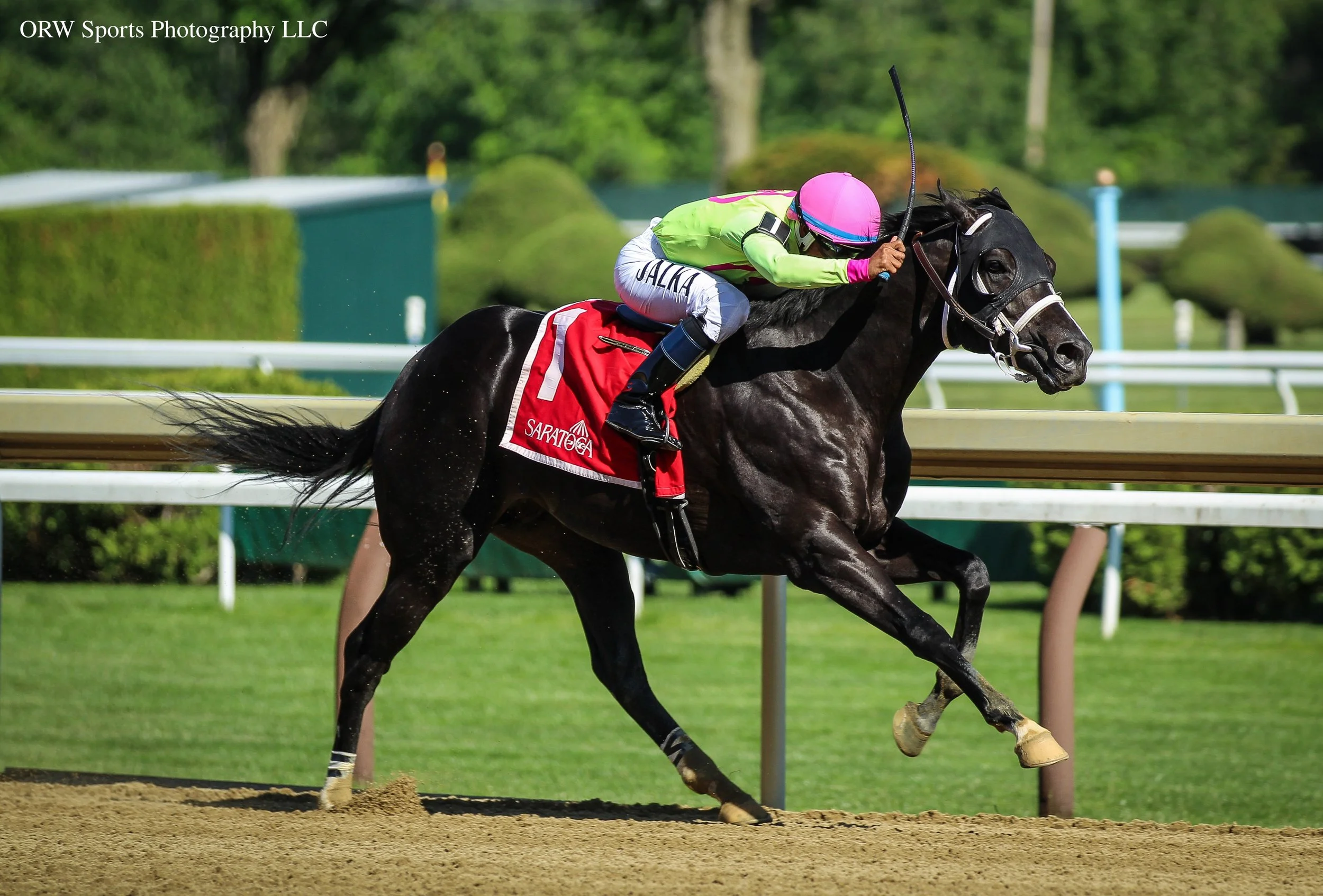 Sculcos Folly wins the Mike Lee Stakes under Jaime Rodriguez