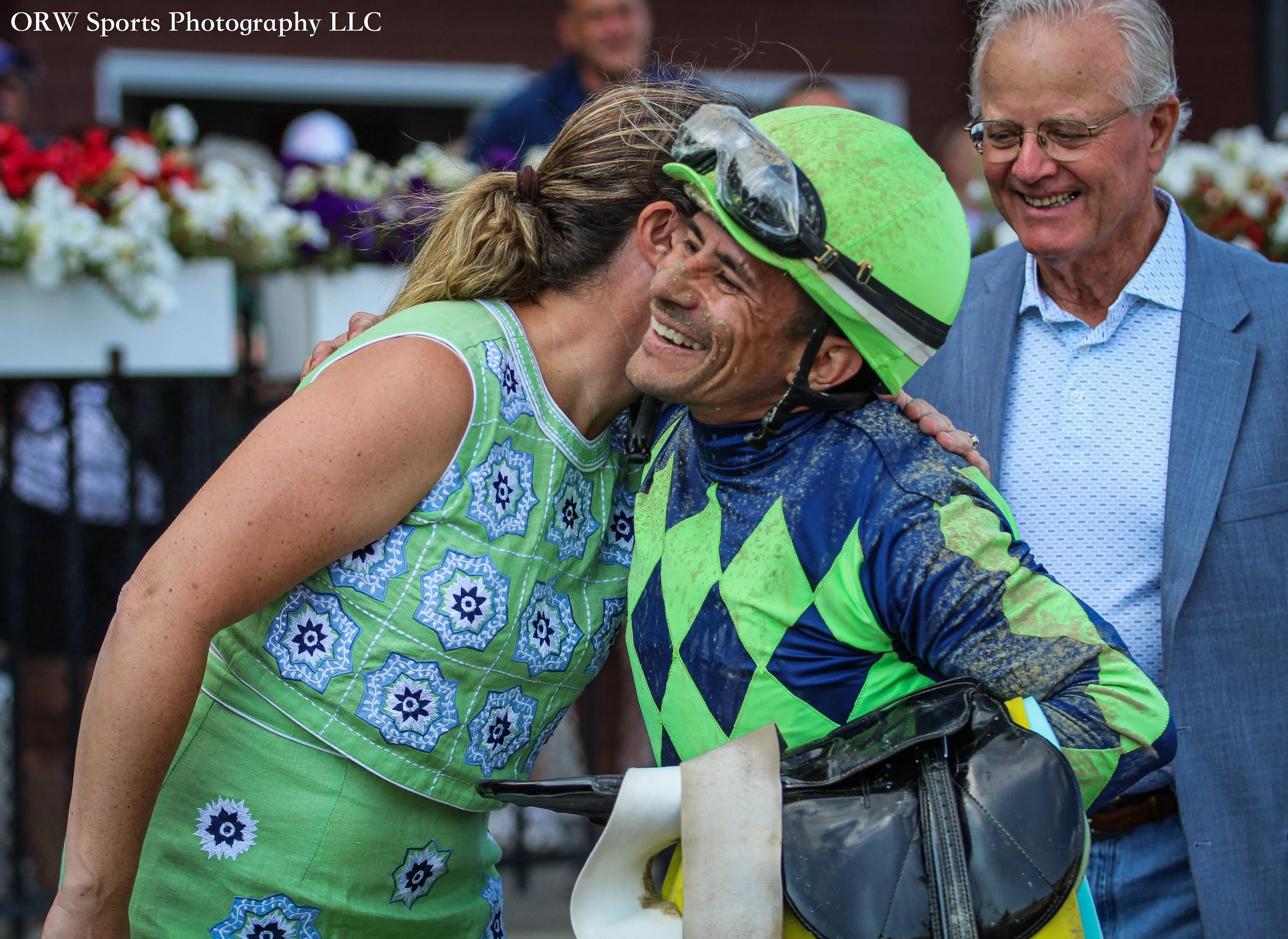 Emily Bushnell and Junior Alvarado embrace after the victory 
{Tranquility Lake Farms} 