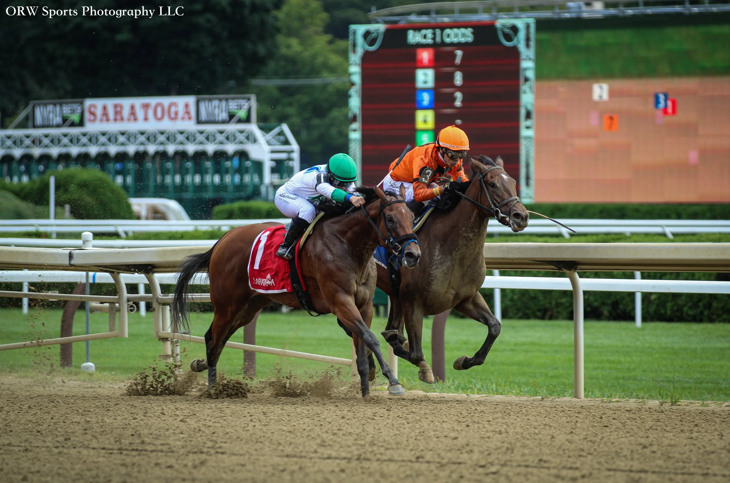 Galway Gurl vs Combat Move. The Combatant filly is picking a fight on the rail. 