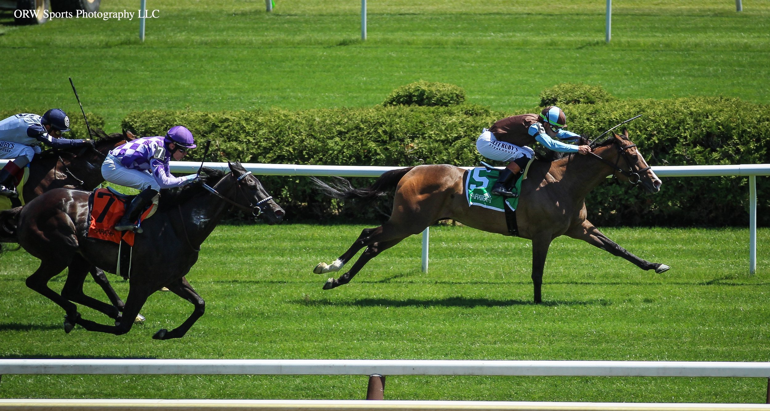Being Betty wins the Mount Vernon Stakes with Irad Ortiz Jr aboard