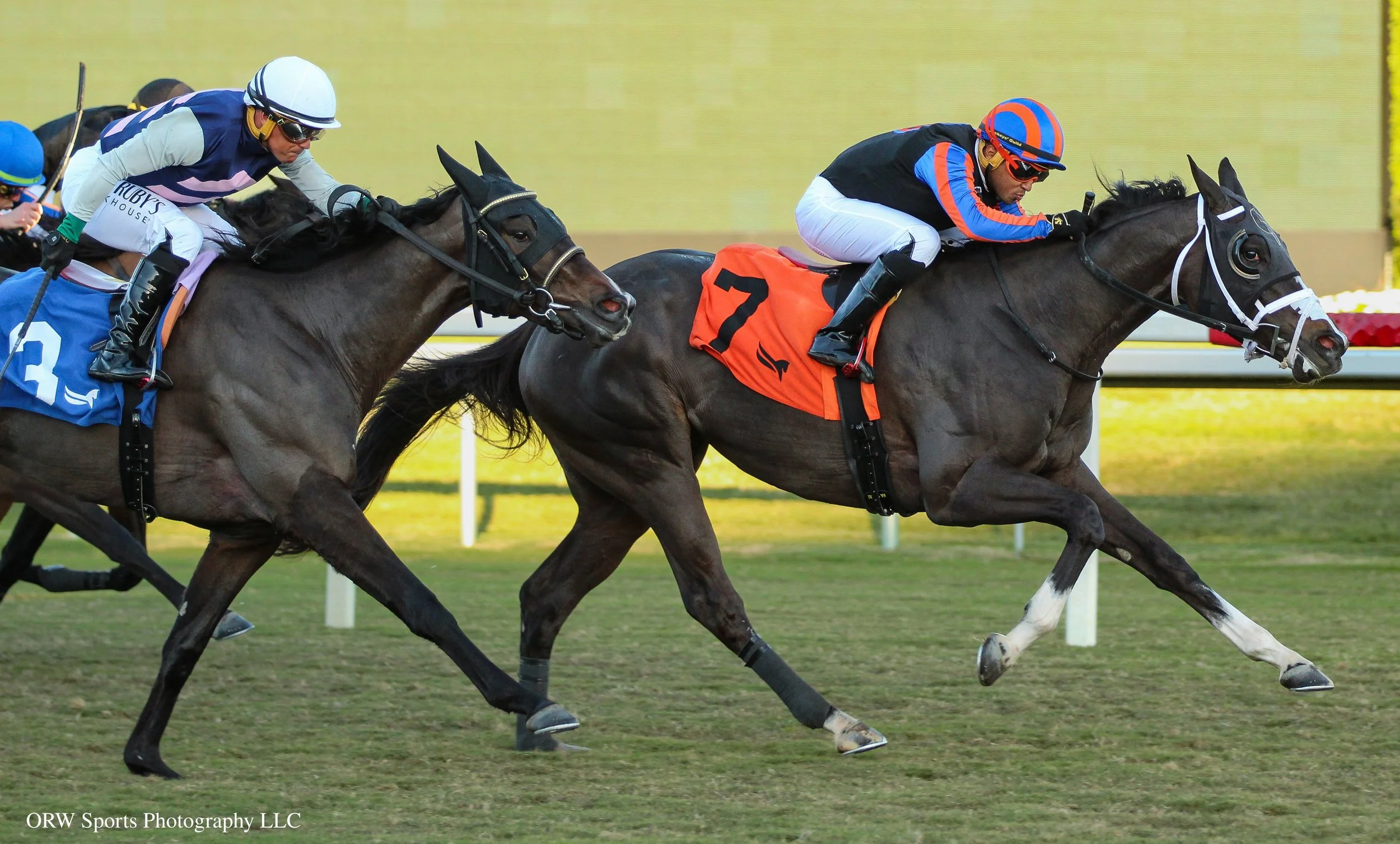 One Sweet Girl and Miguel Vasquez ahead of Viva Vienne and Javier Castellano 