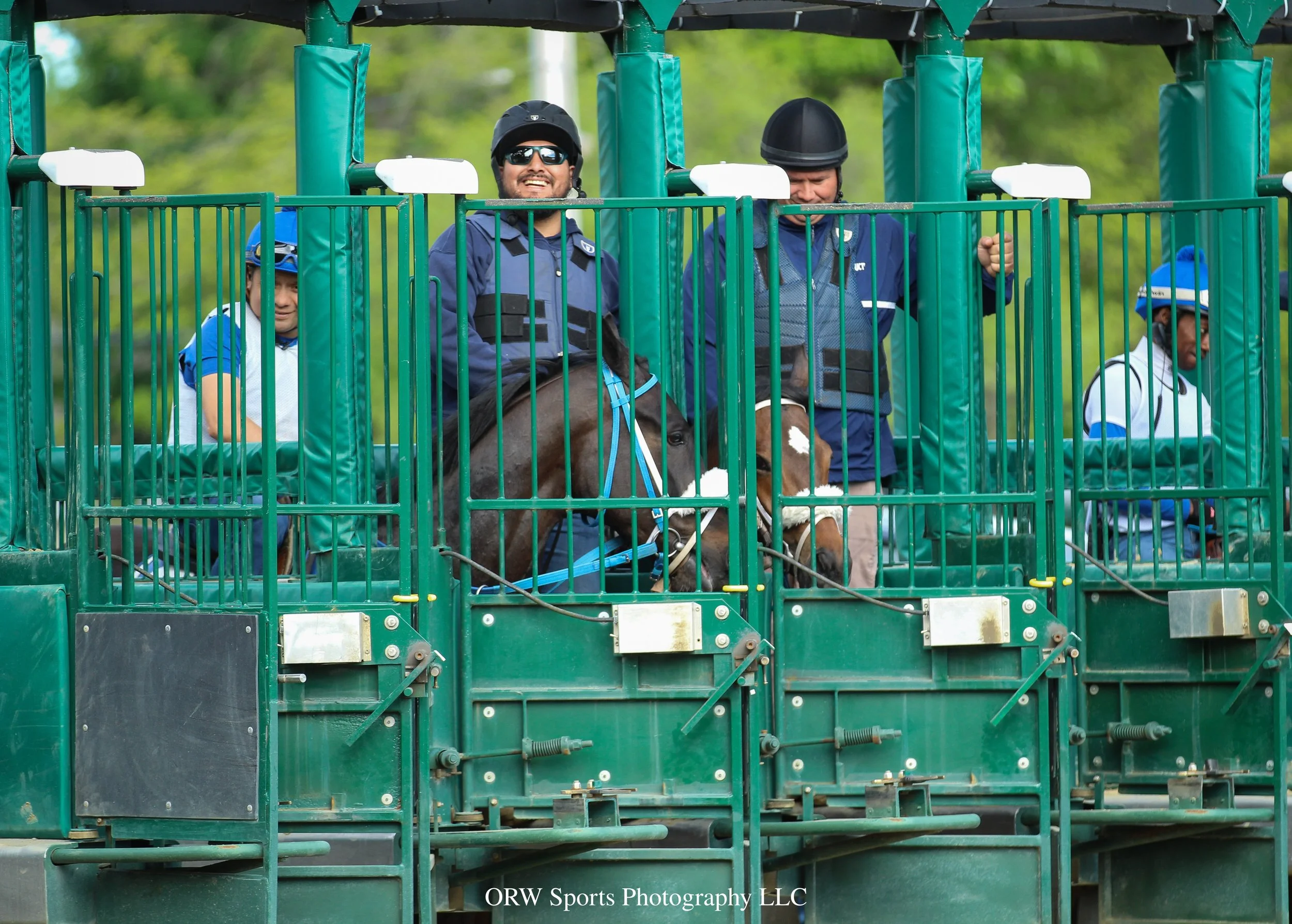 Canalicchio and Bossofeverything stand in the gate during morning training. 