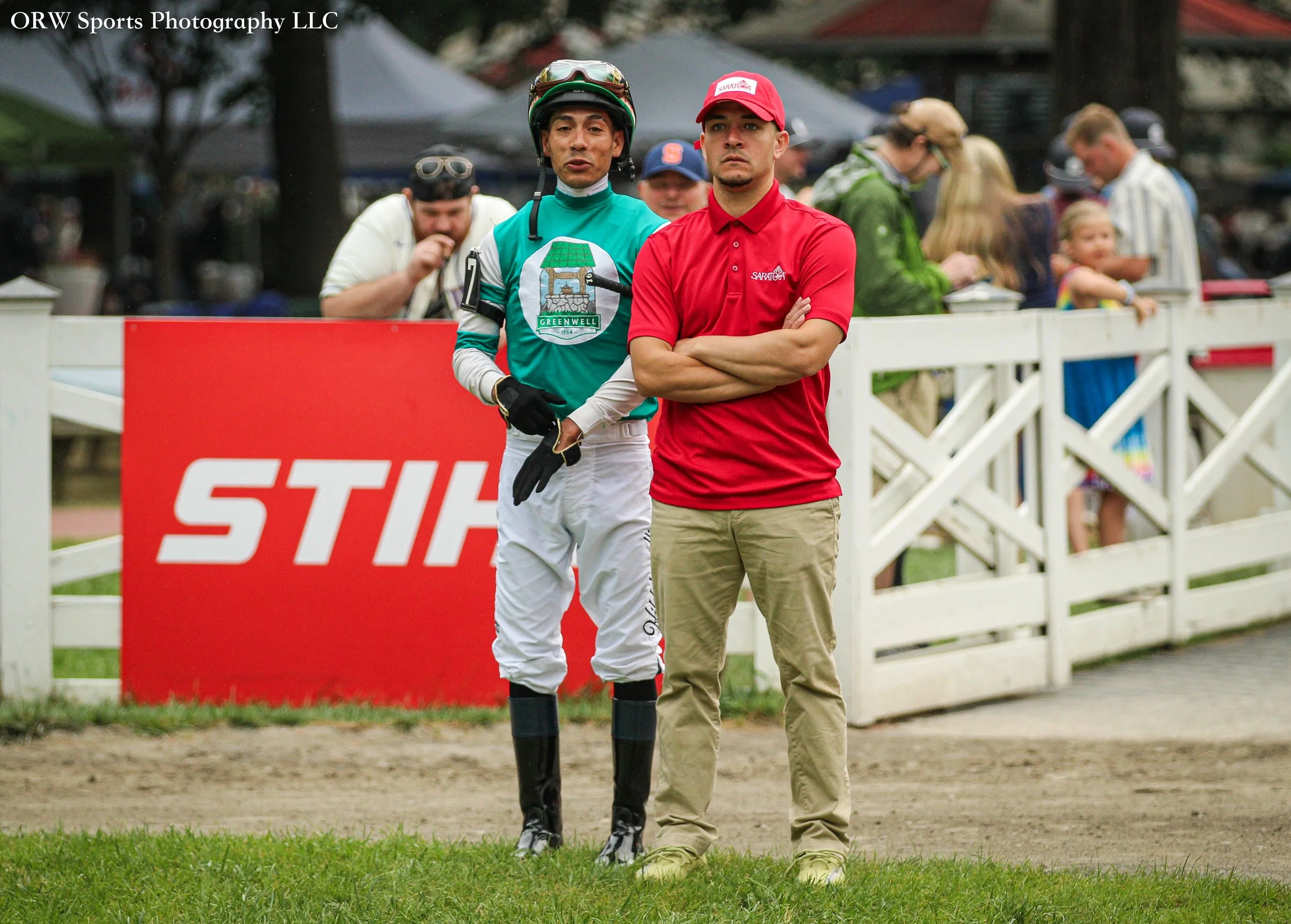 Jose Ortiz with one of the valets. 
{Greenwell Thoroughbreds} 